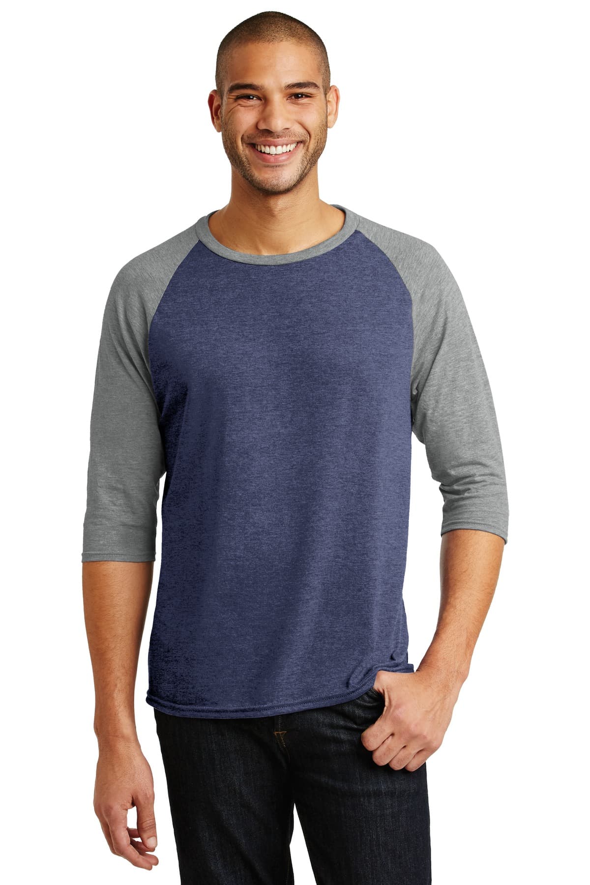 DISCONTINUED Anvil Tri-Blend 3/4-Sleeve Raglan Tee. AN6755
