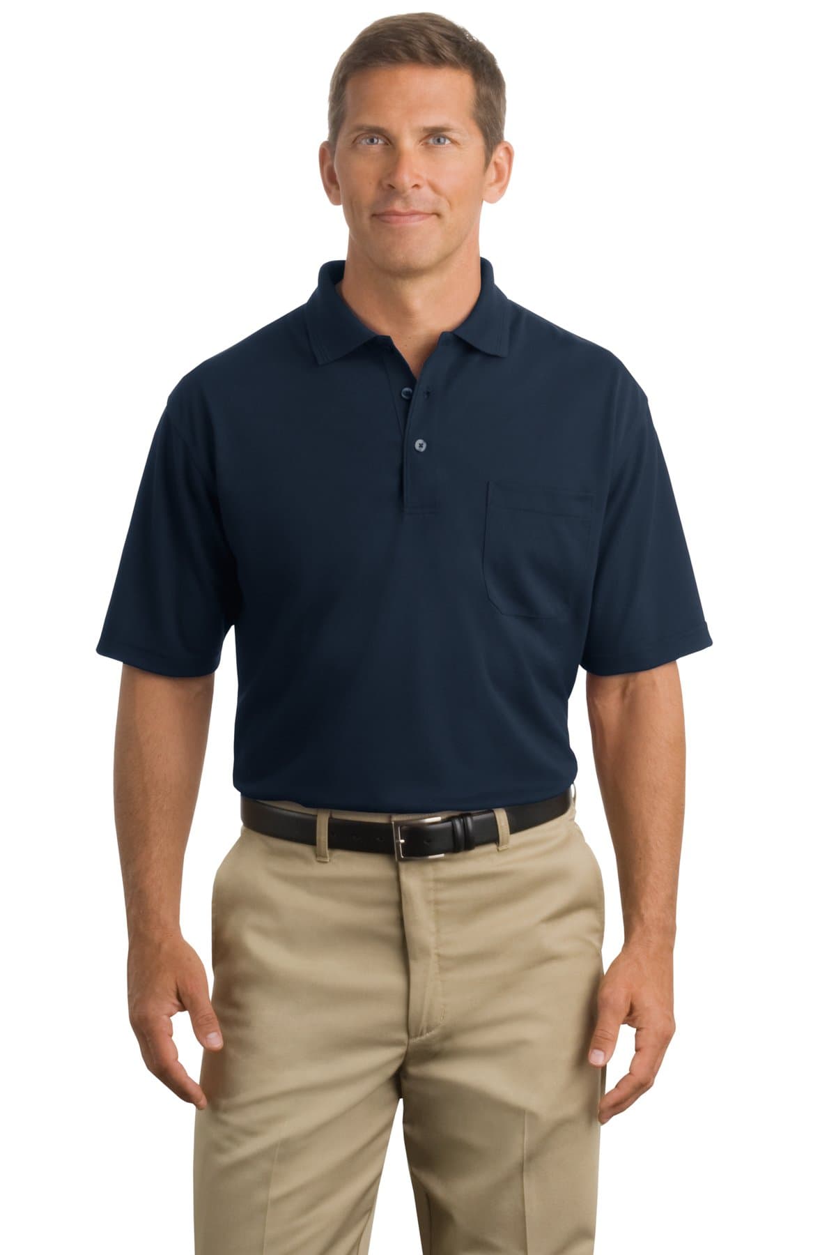DISCONTINUED CornerStone - Industrial Pocket Pique Polo. CS402P