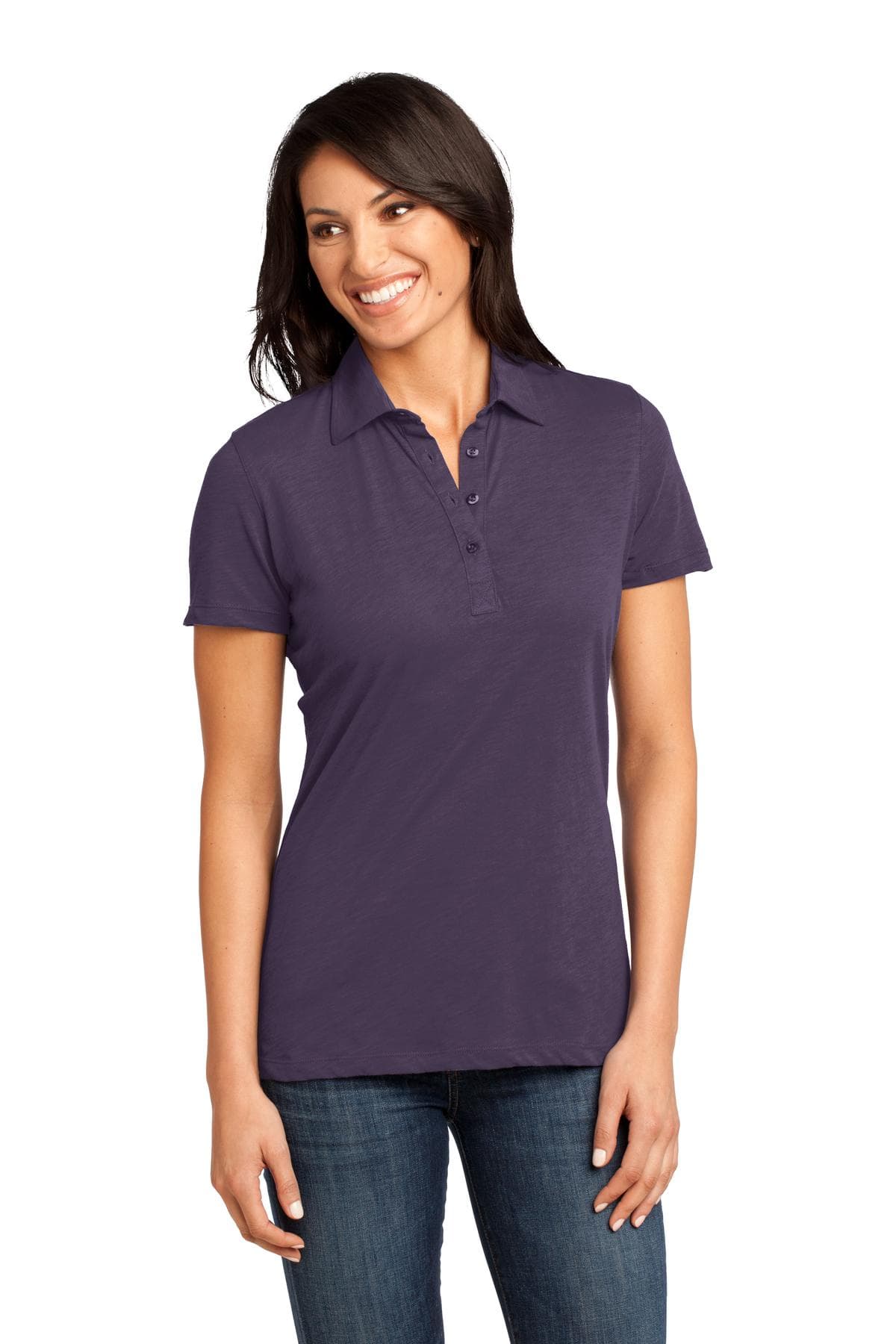 DISCONTINUED District Made - Ladies Slub Polo. DM450