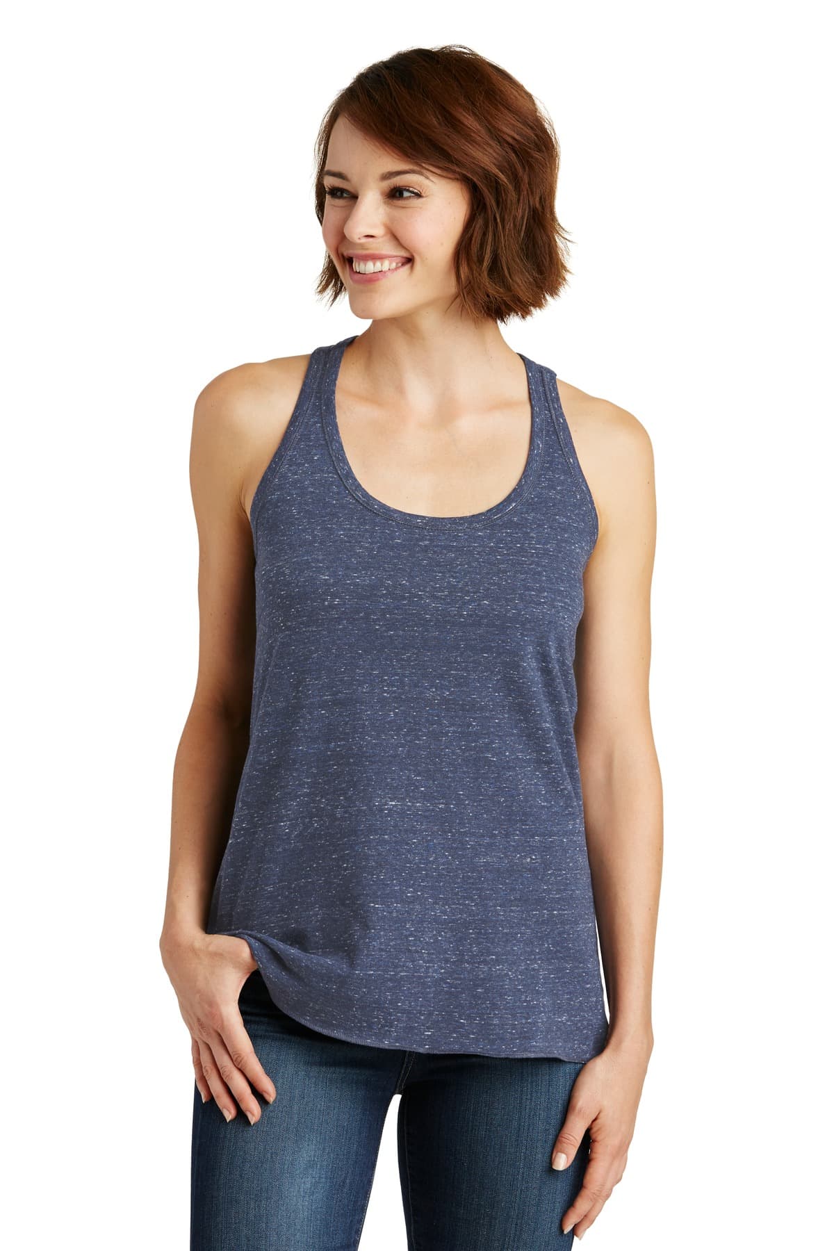 DISCONTINUED District  Women's Cosmic Twist Back Tank. DM466