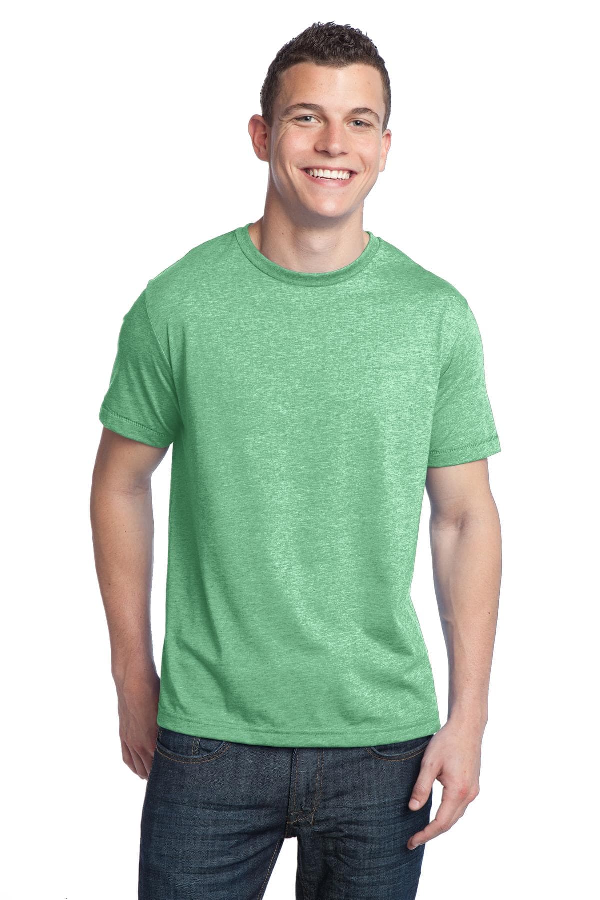 DISCONTINUED District - Young Mens Tri-Blend Crewneck Tee. DT142