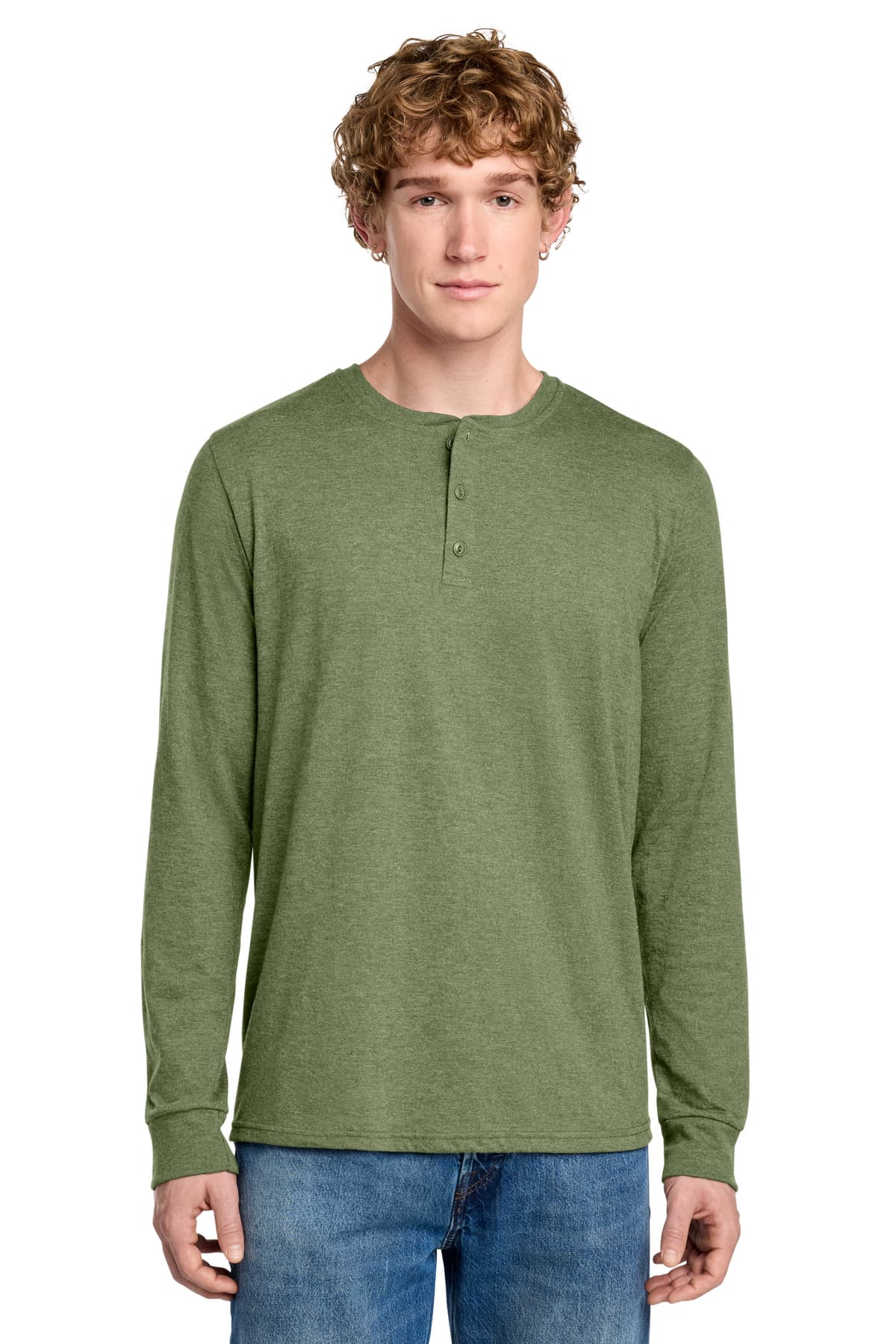 District Perfect Tri Long Sleeve Henley DT145
