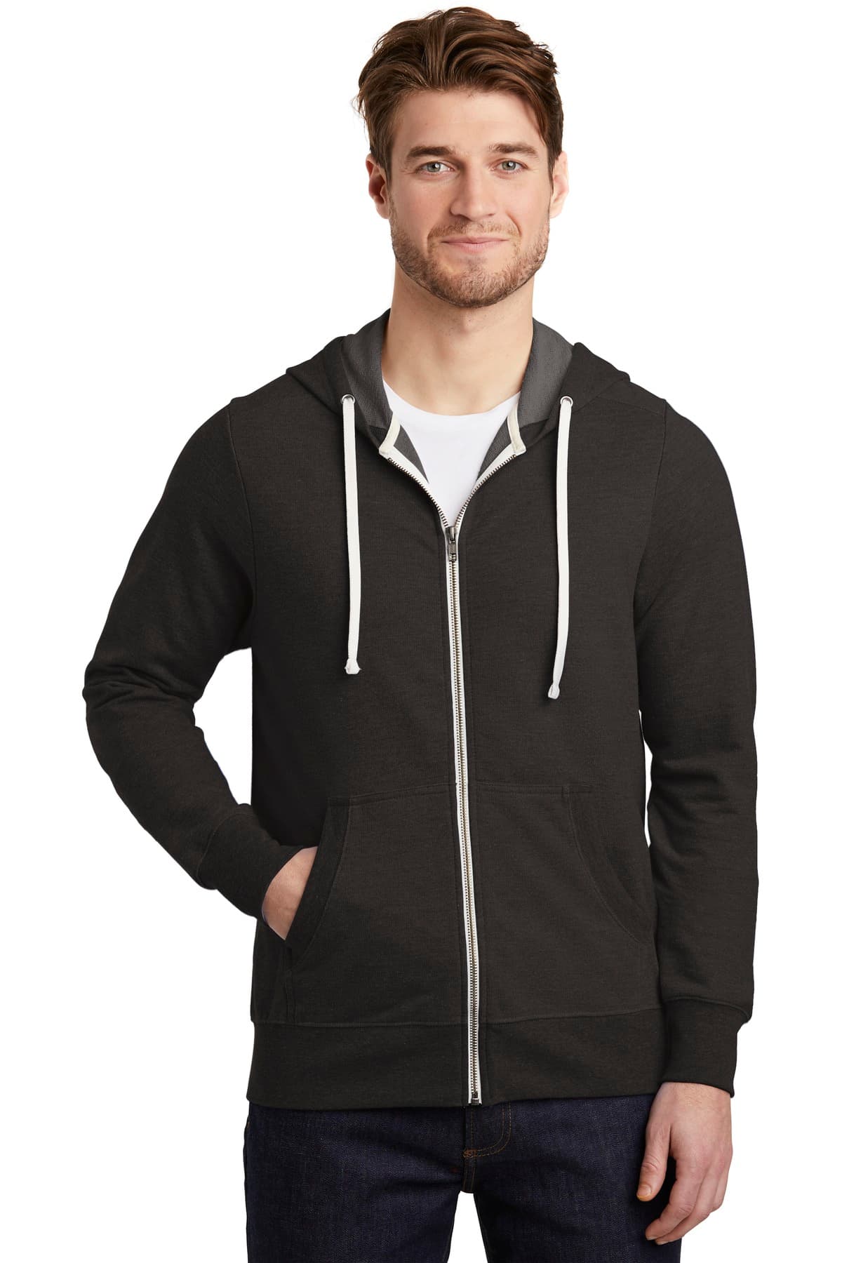 DISCONTINUED District  Perfect Tri  French Terry Full-Zip Hoodie. DT356
