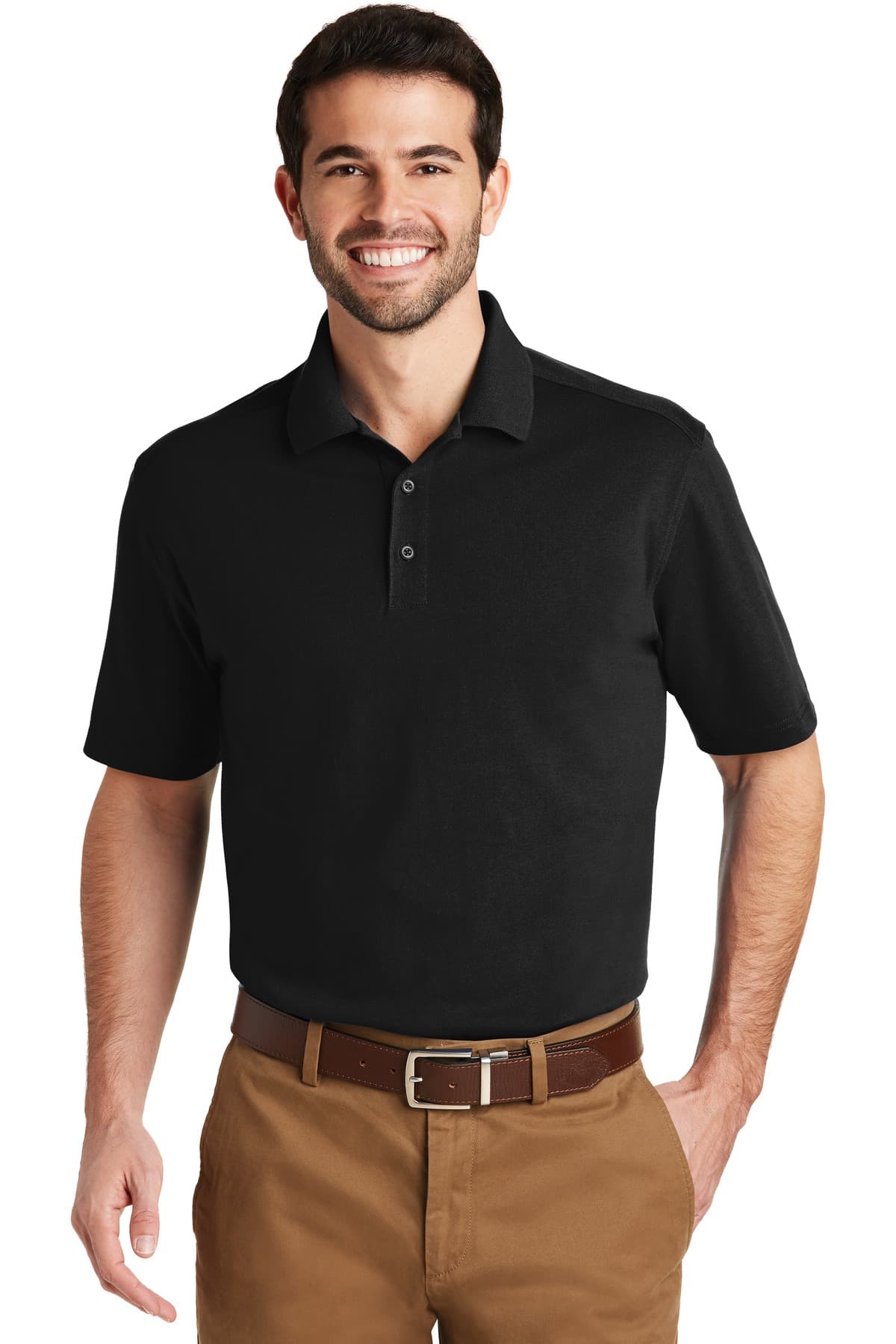 DISCONTINUED Port Authority SuperPro Knit Polo. K164