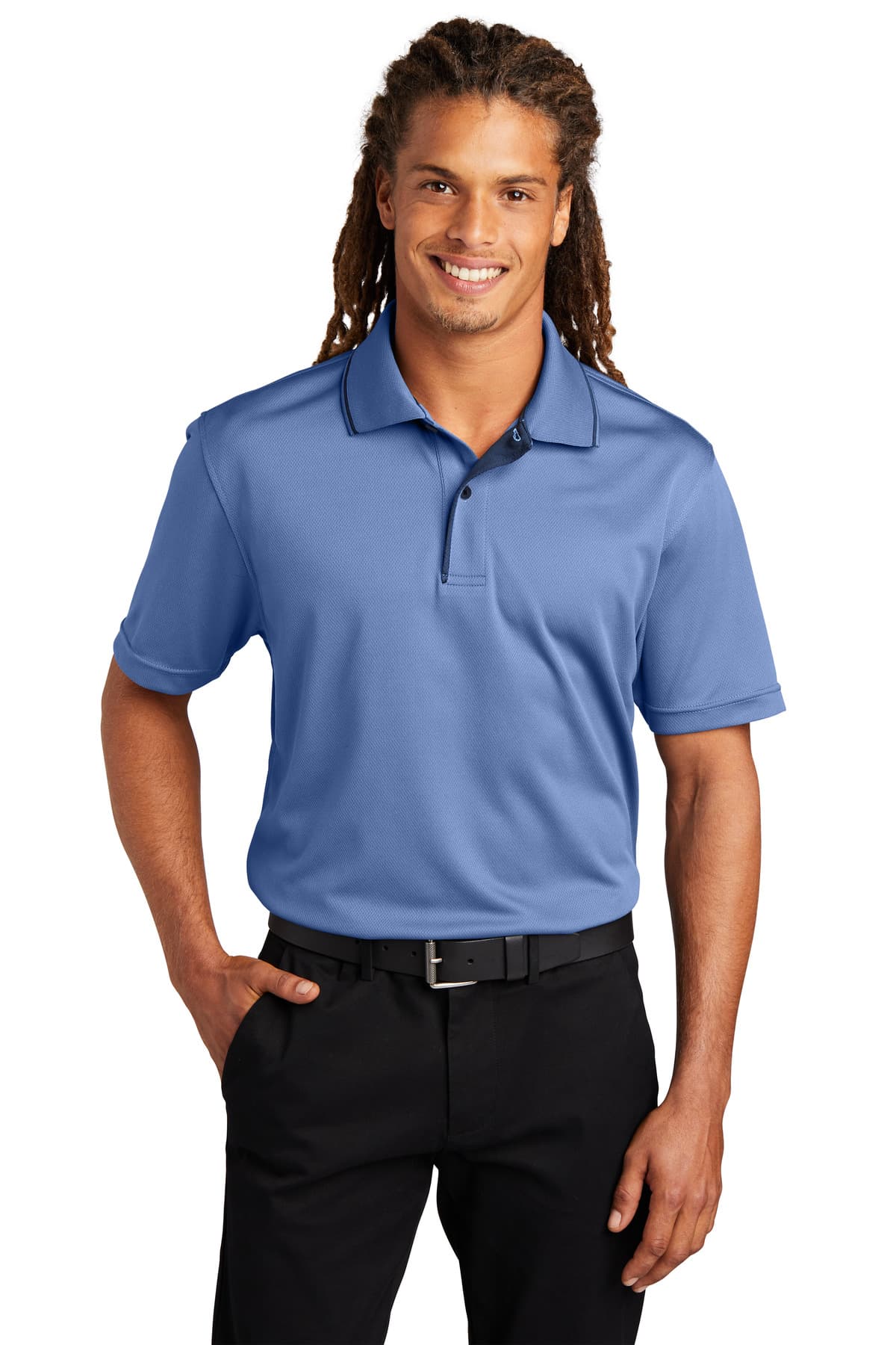 DISCONTINUED Sport-Tek Dri-Mesh Polo with Tipped Collar and Piping.  K467