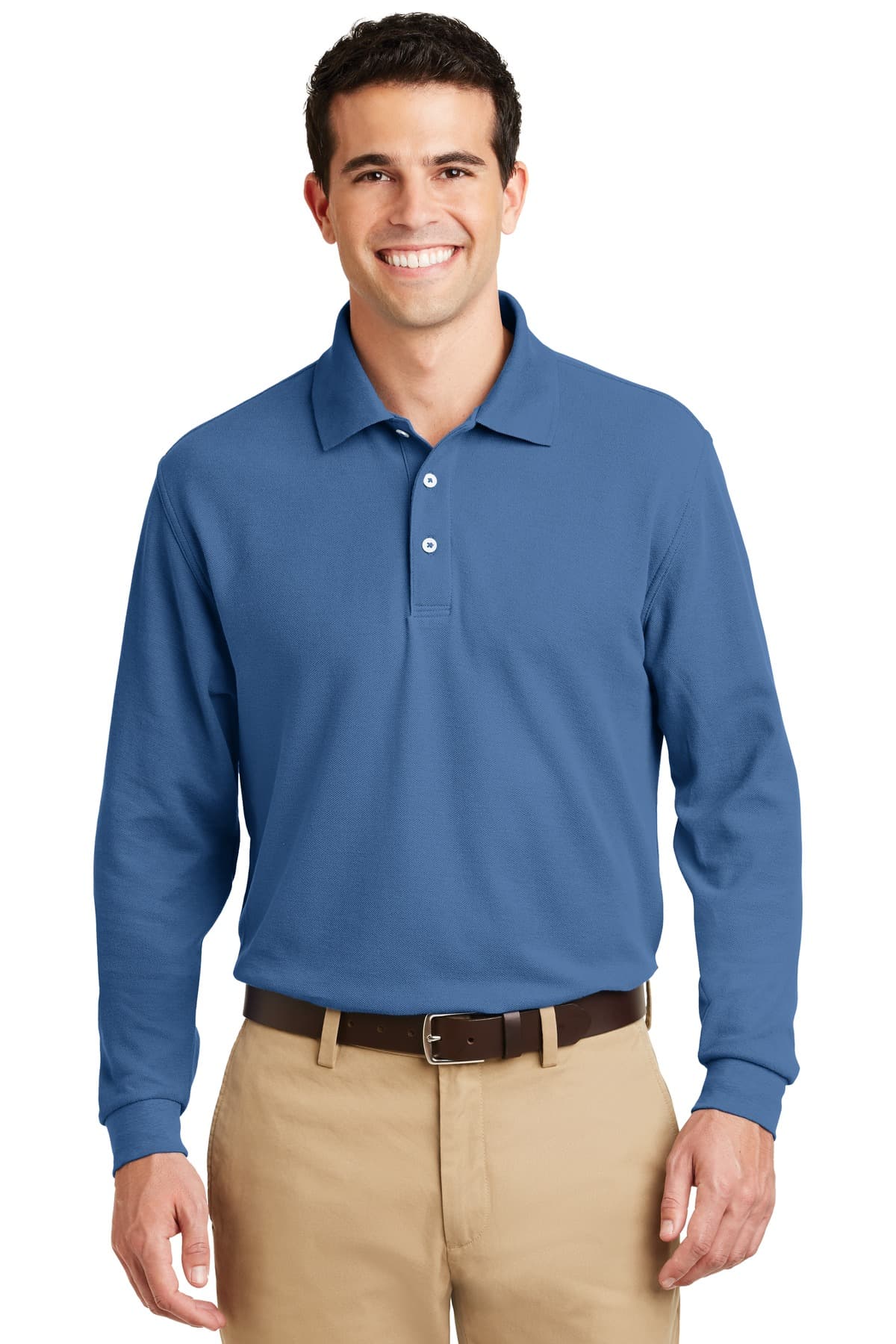 DISCONTINUED Port Authority Long Sleeve EZCotton Pique Polo. K800LS