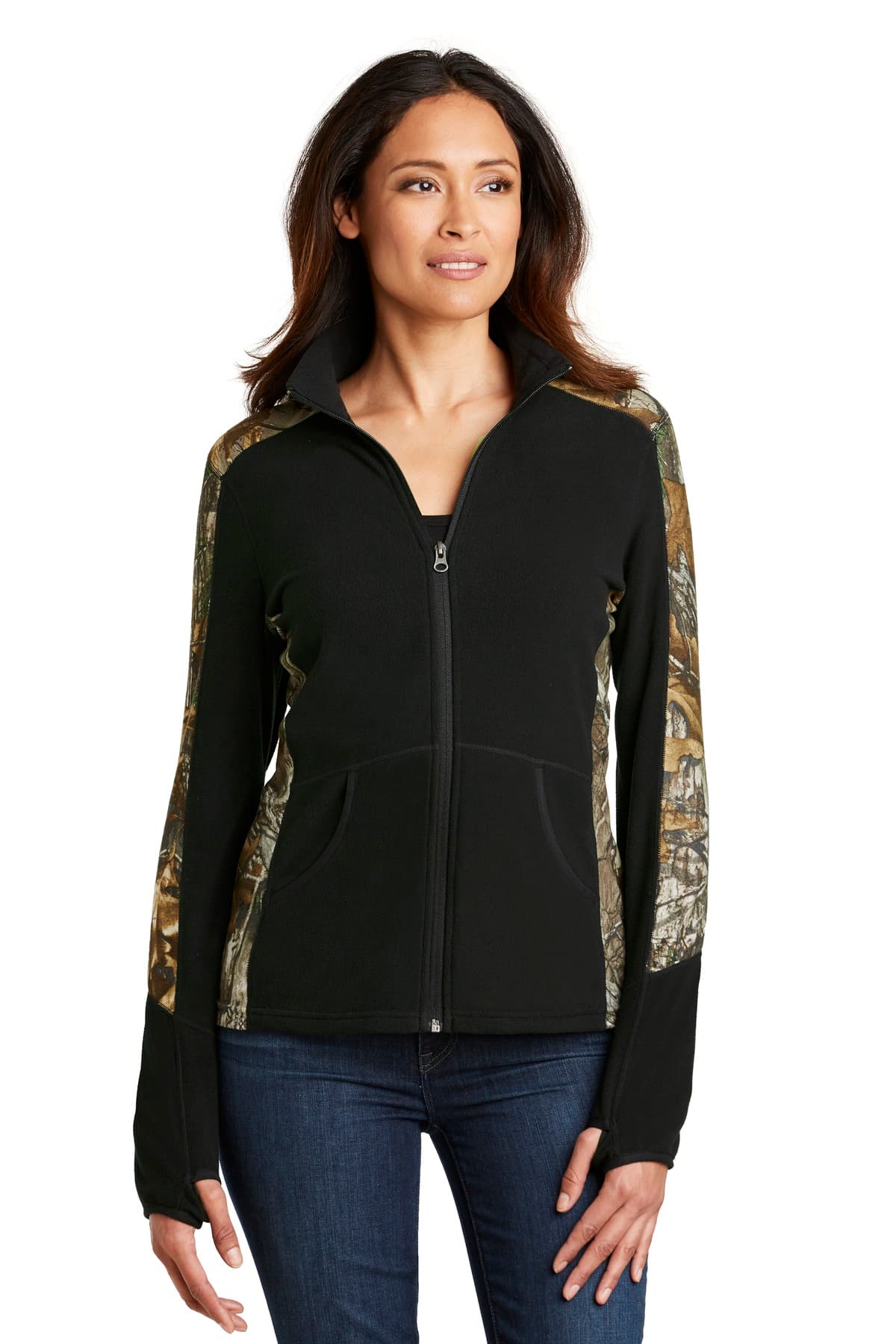 DISCONTINUED Port Authority Ladies Camouflage Microfleece Full-Zip Jacket. L230C
