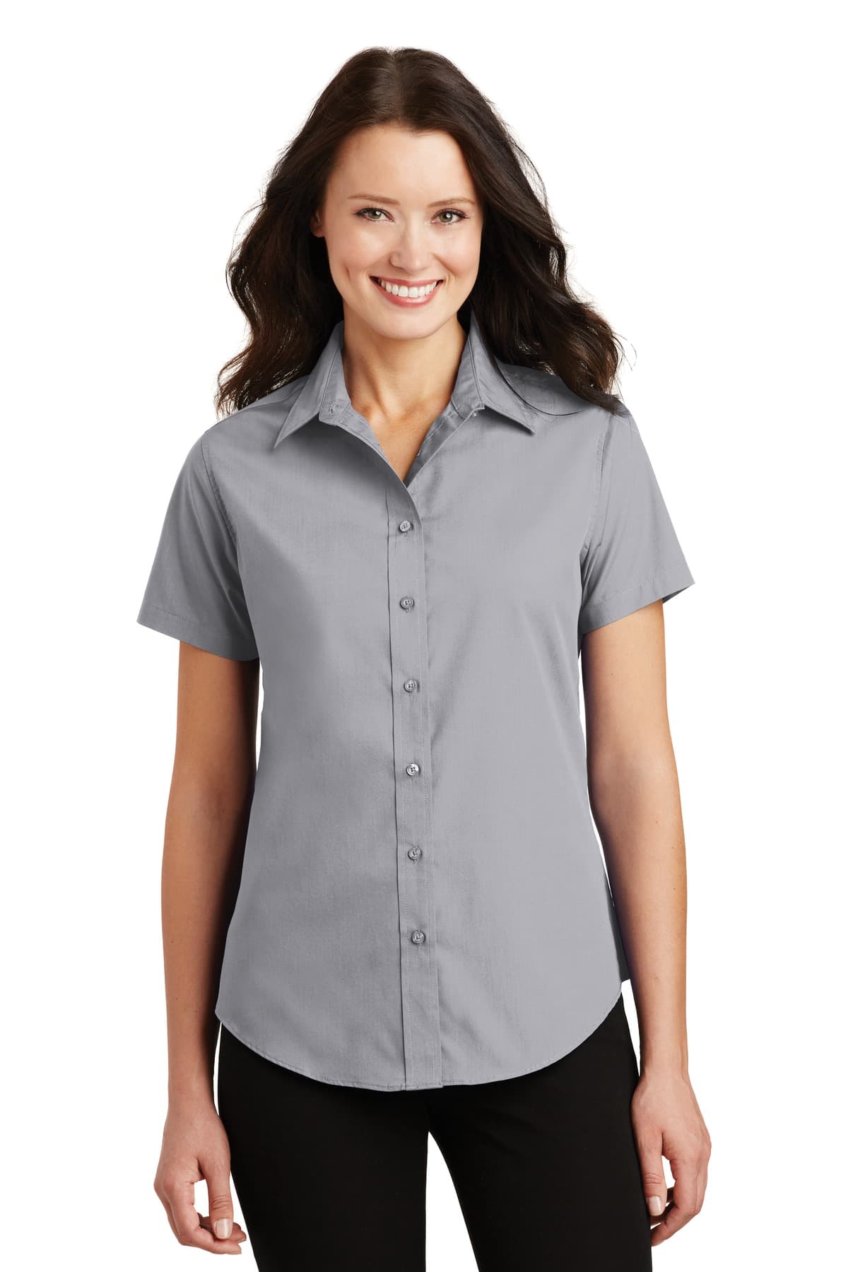 DISCONTINUED Port Authority Ladies Short Sleeve Value Poplin Shirt. L633