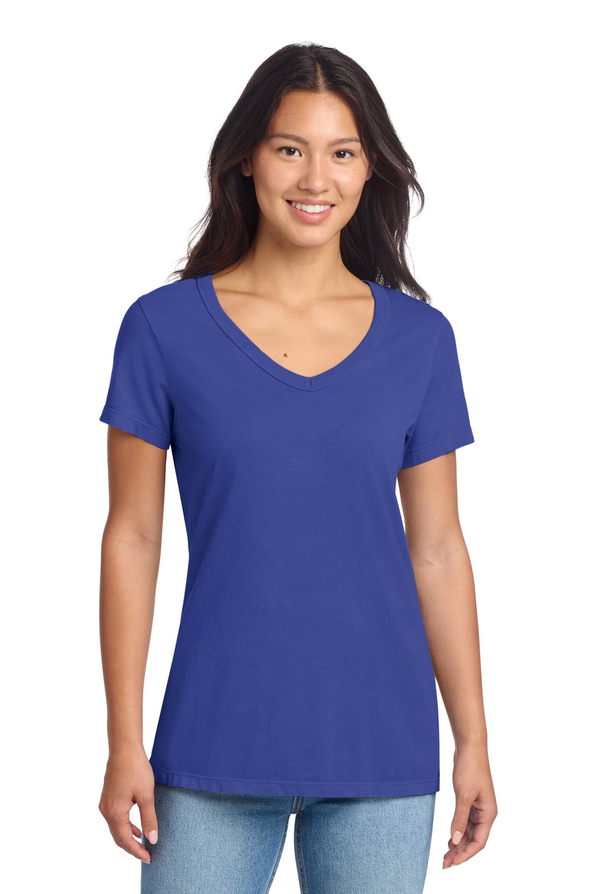 Port & Co Women's Beach Wash Garment-Dyed V-Neck Tee LPC099V