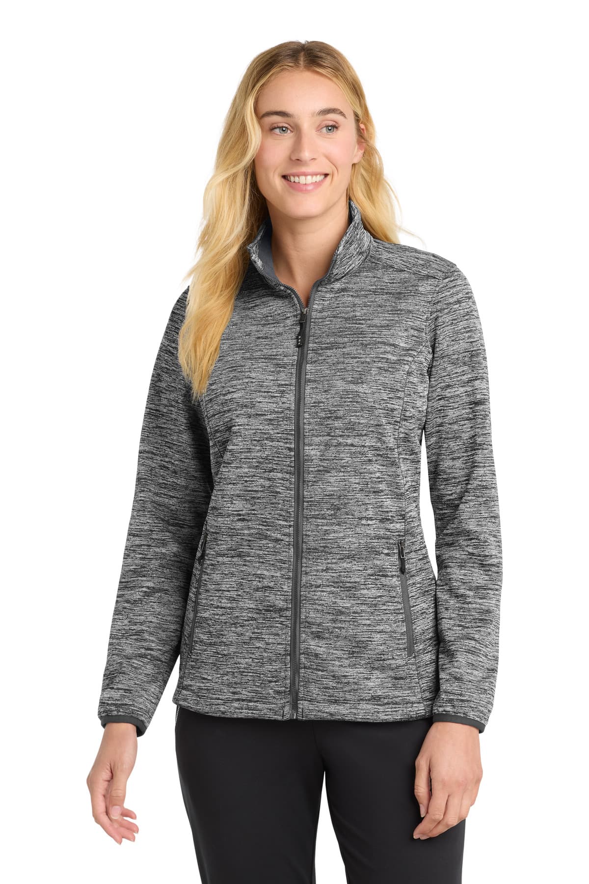 DISCONTINUED Sport-Tek Women's PosiCharge Electric Heather Soft Shell Jacket. LST30