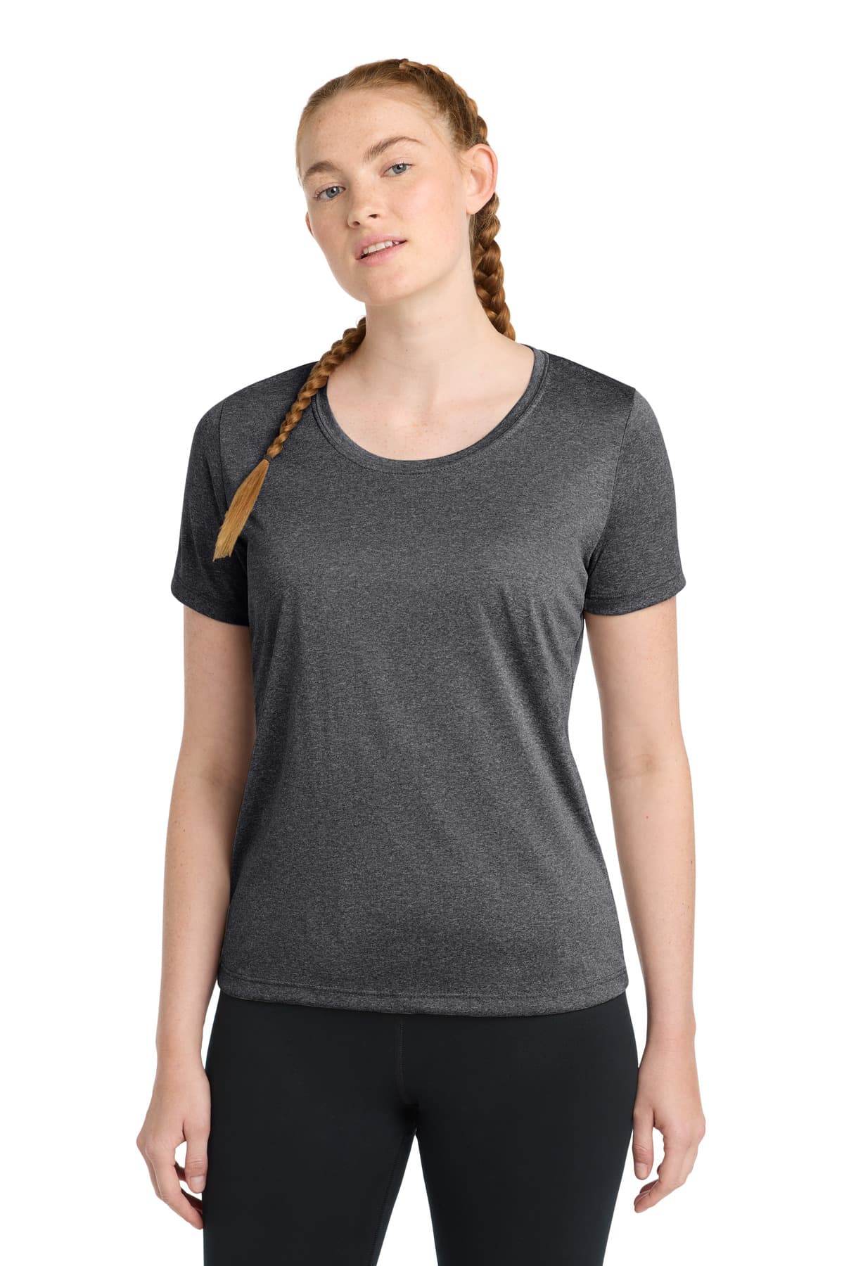 DISCONTINUED Sport-Tek Women's Heather Contender Scoop Neck Tee. LST360