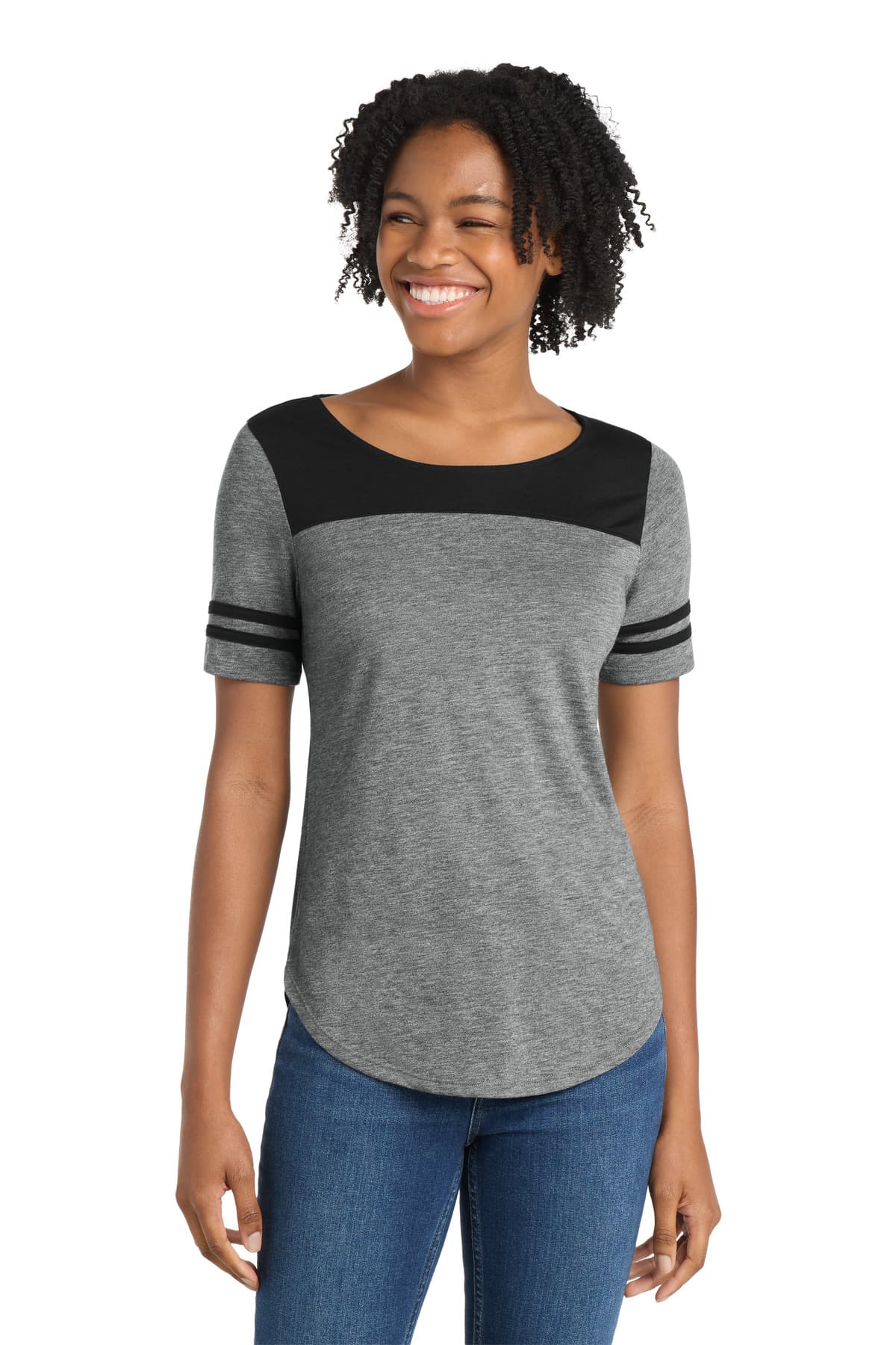 DISCONTINUED Sport-Tek  Women's PosiCharge  Tri-Blend Wicking Fan Tee. LST403