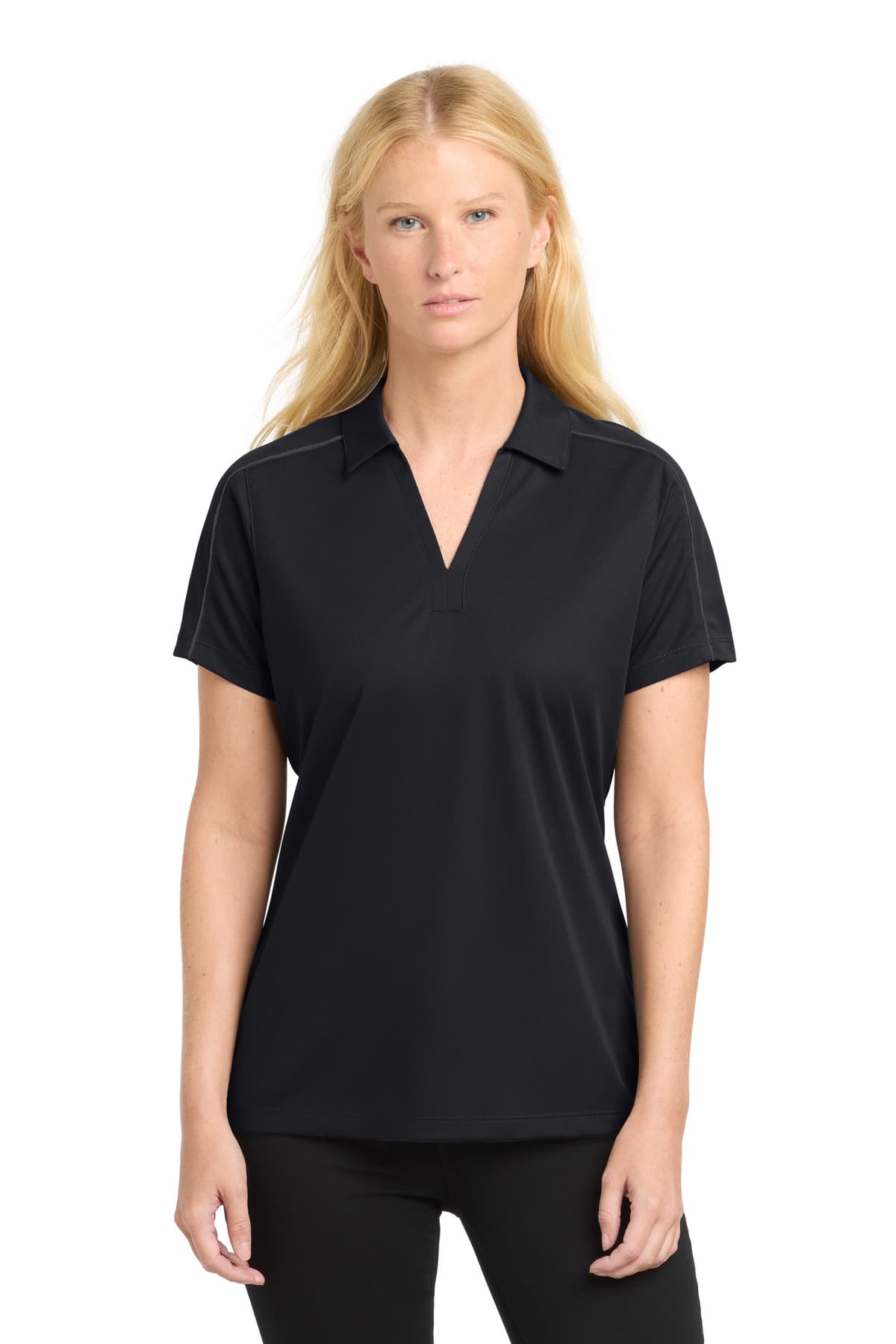 DISCONTINUED Sport-Tek Women's Micropique Sport-Wick Piped Polo. LST653