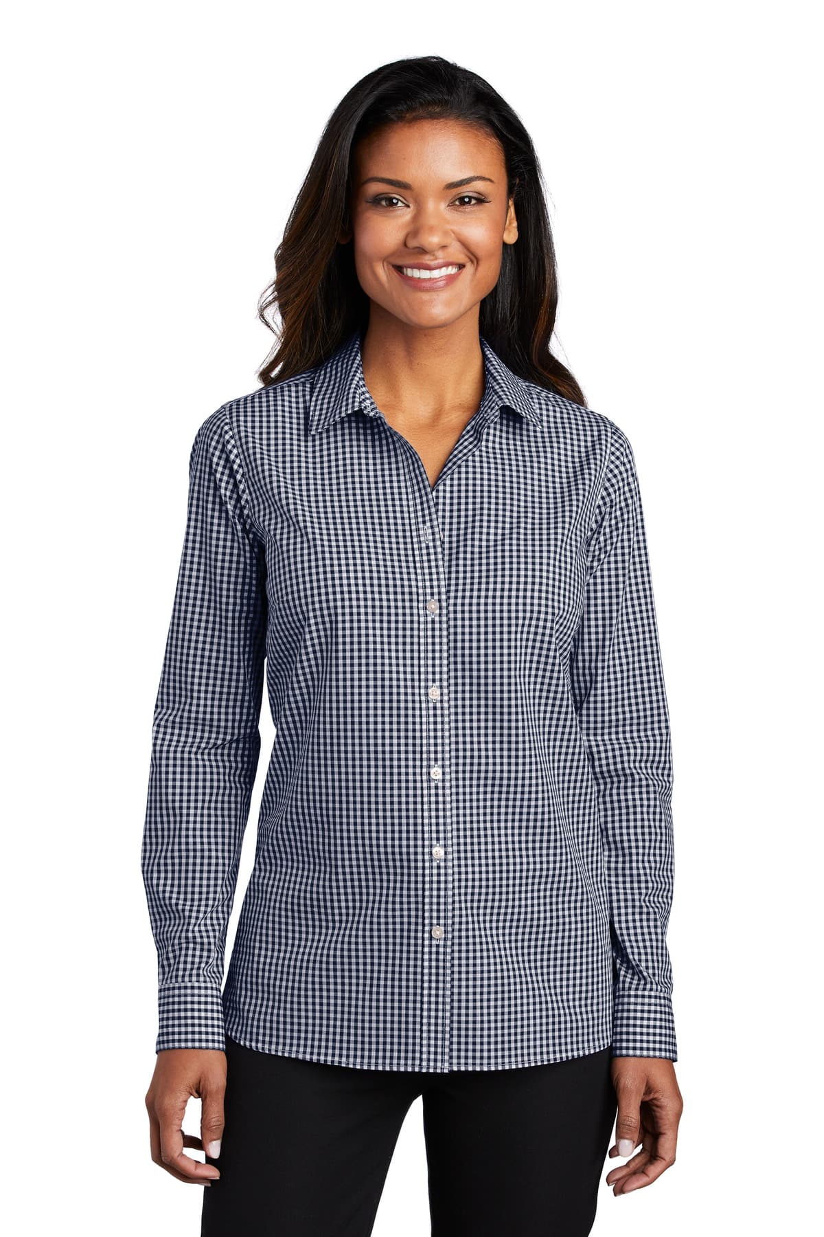 DISCONTINUED Port Authority  Women's Broadcloth Gingham Easy Care Shirt LW644