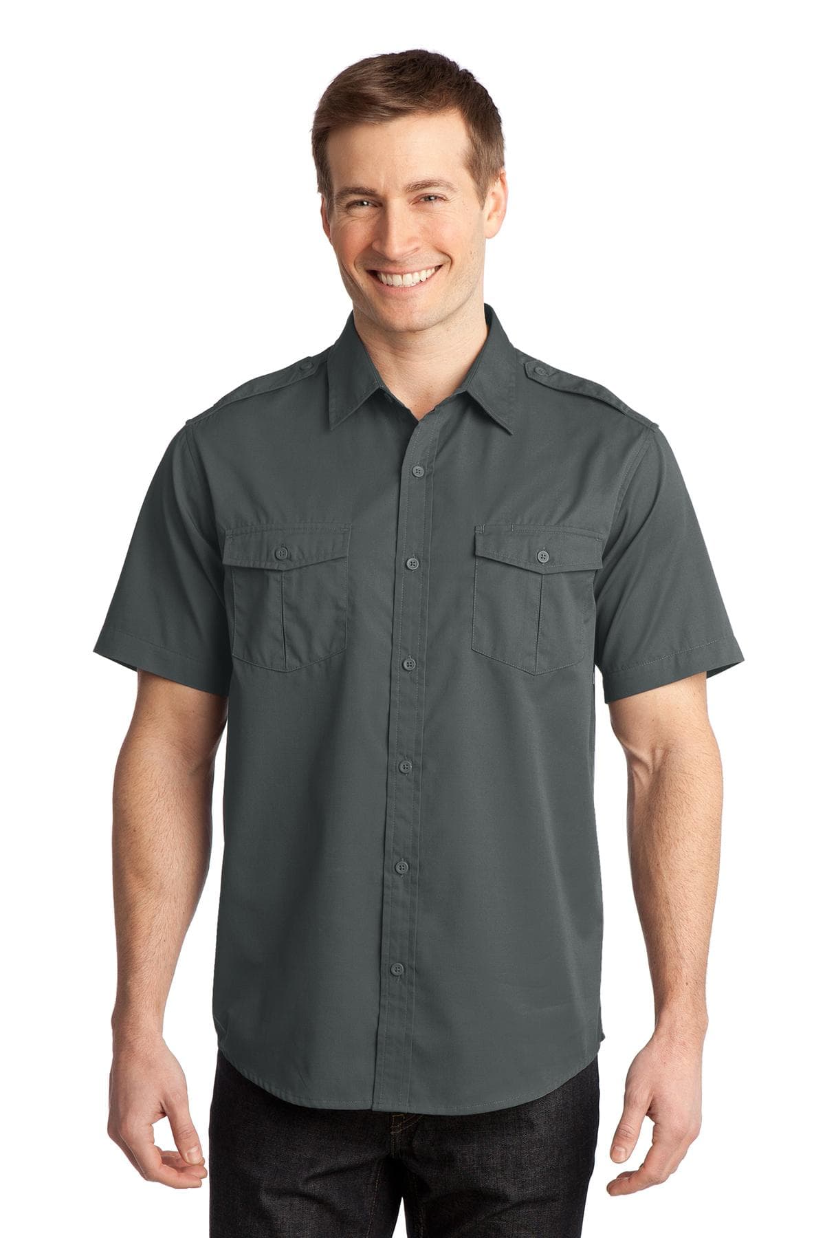 DISCONTINUED Port Authority Stain-Release Short Sleeve Twill Shirt. S648