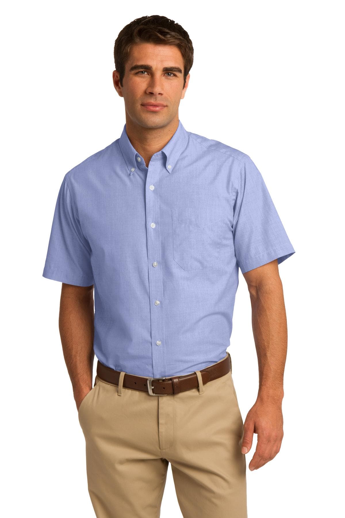 DISCONTINUED Port Authority Short Sleeve Crosshatch Easy Care Shirt. S656