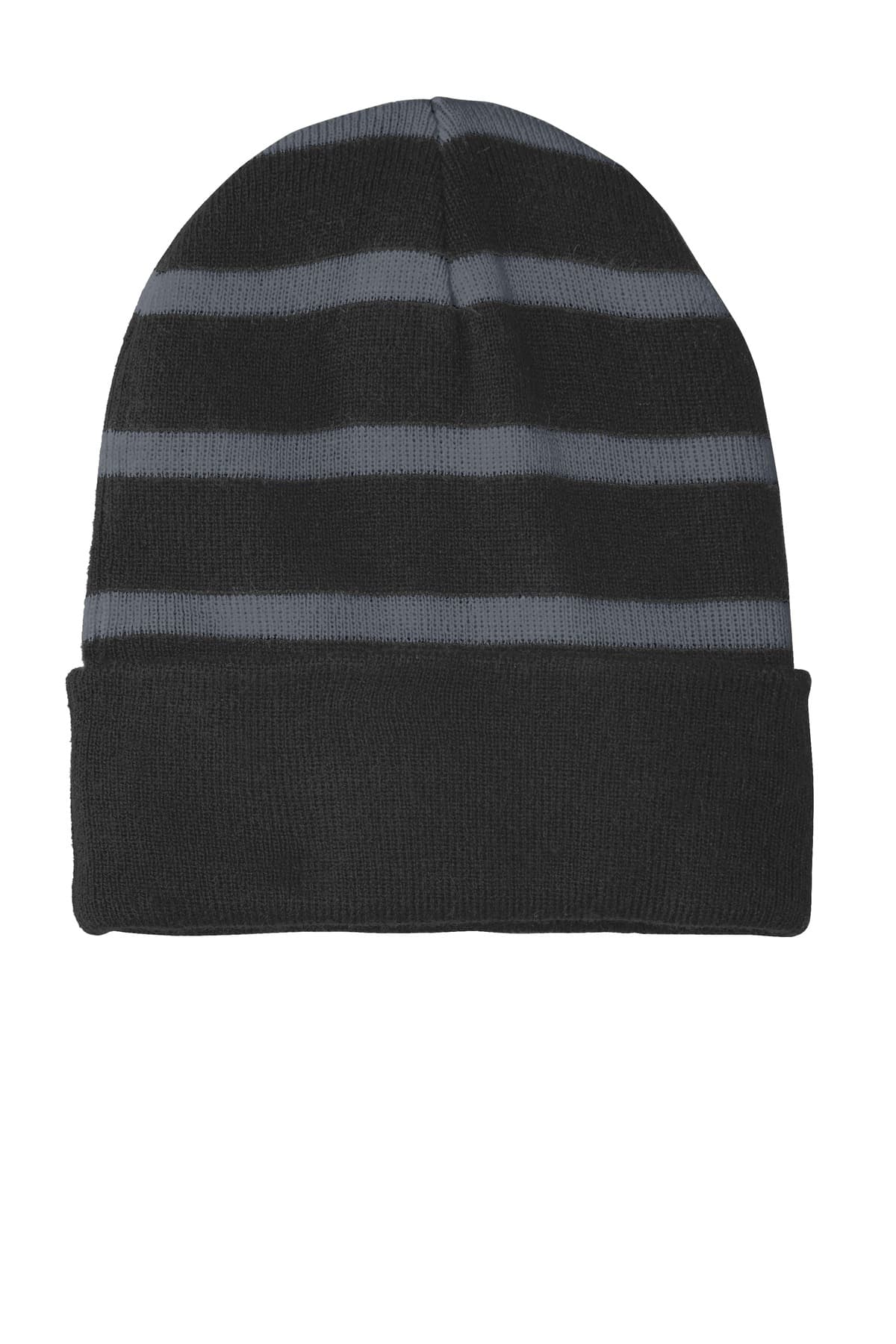 DISCONTINUED Sport-Tek Striped Beanie with Solid Band. STC31