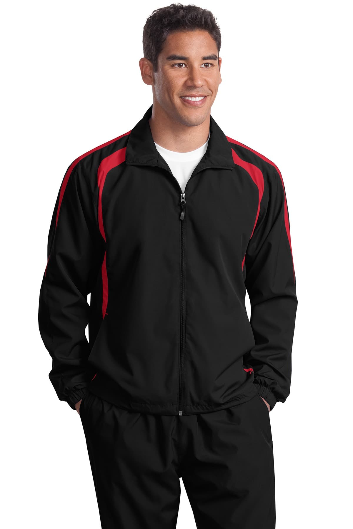 DISCONTINUED Sport-Tek Tall Colorblock Raglan Jacket. TJST60