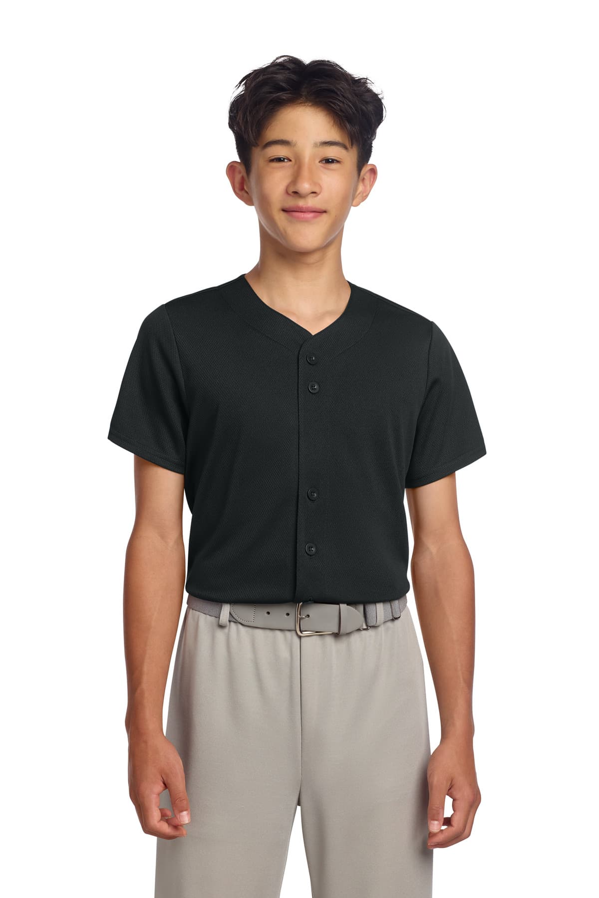 Sport-Tek Youth PosiCharge Tough Mesh Full-Button Jersey YST220