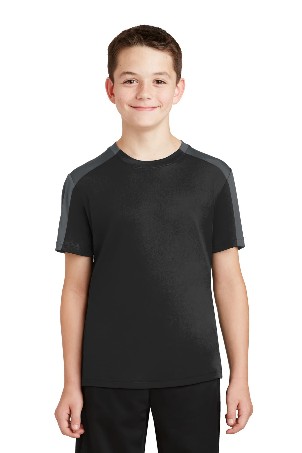 DISCONTINUED Sport-Tek Youth PosiCharge Competitor Sleeve-Blocked Tee. YST354