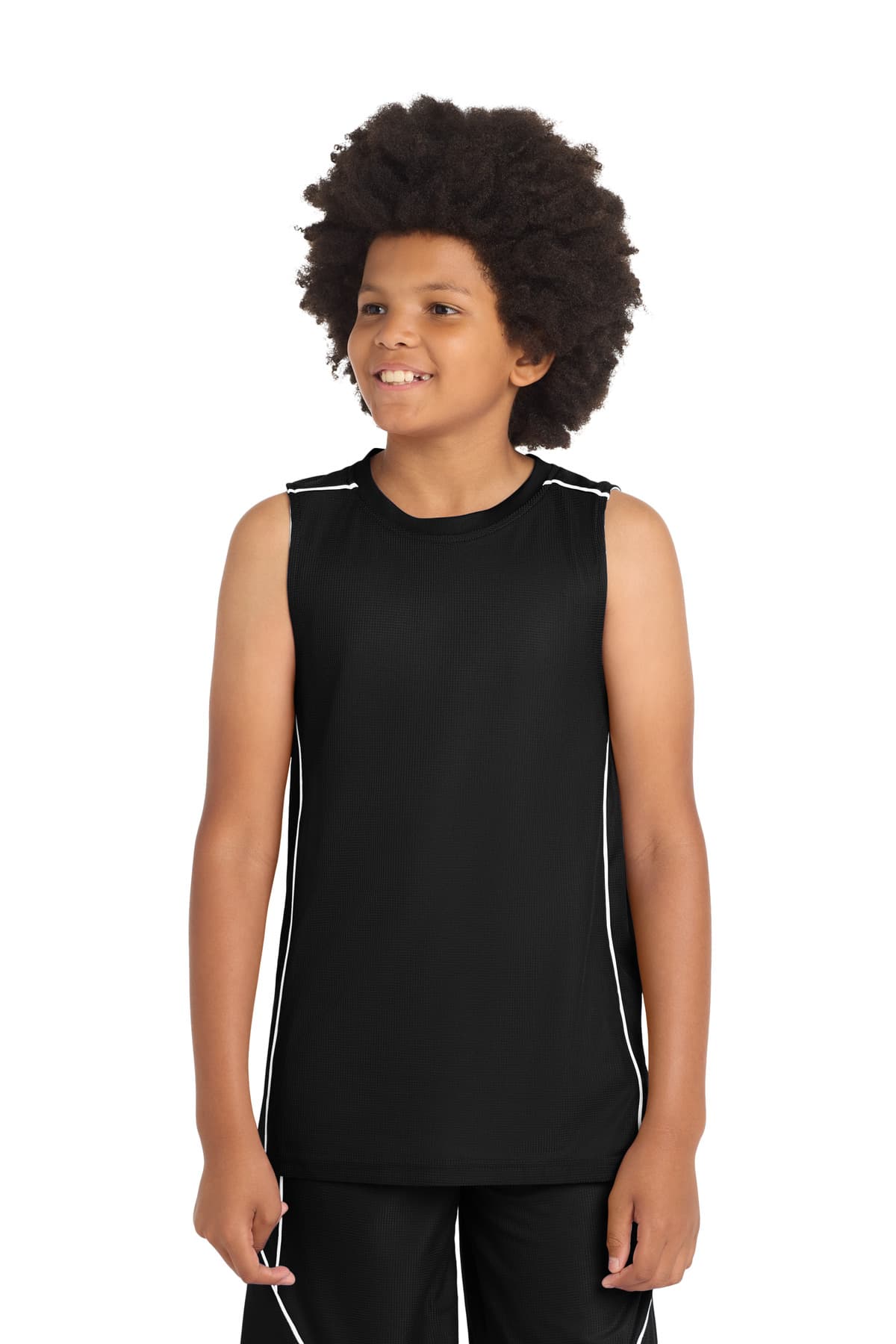 DISCONTINUED Sport-Tek Youth PosiCharge Mesh Reversible Sleeveless Tee. YT555