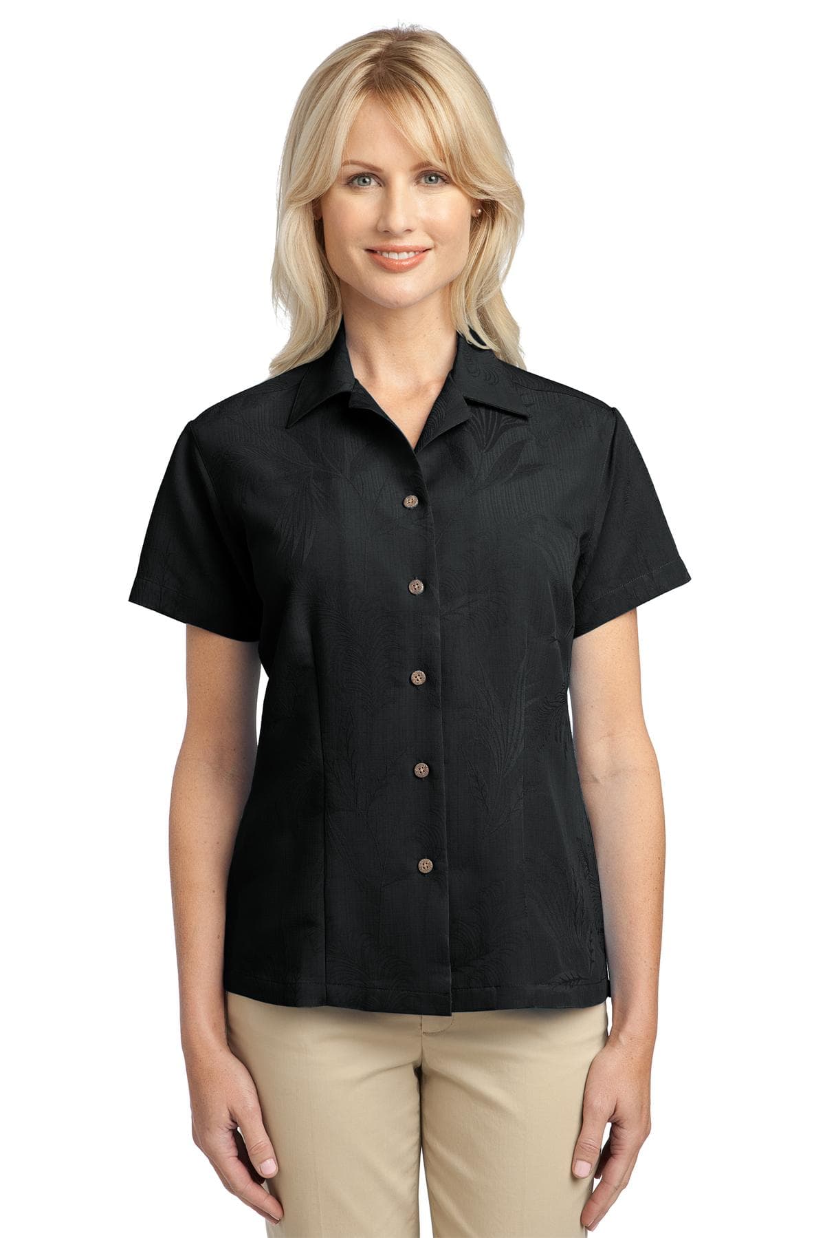DISCONTINUED Port Authority Ladies Patterned Easy Care Camp Shirt. L536