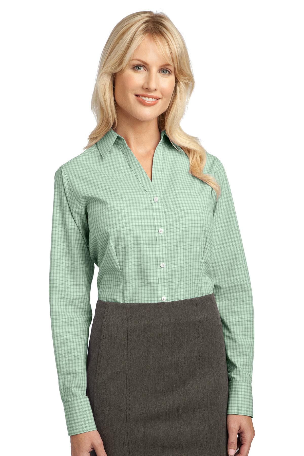 DISCONTINUED Port Authority Ladies Plaid Pattern Easy Care Shirt. L639
