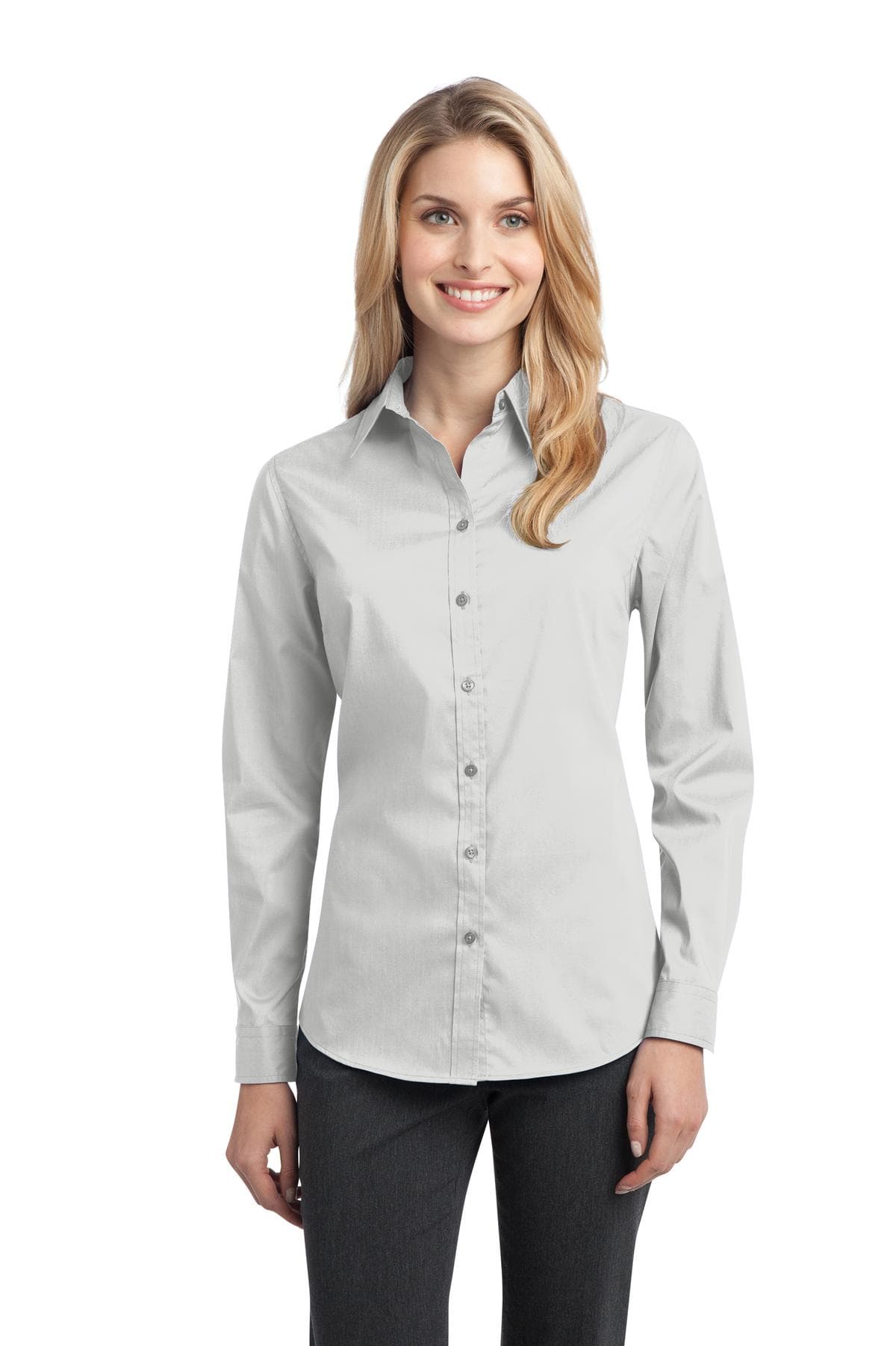 DISCONTINUED Port Authority Ladies Stretch Poplin Shirt. L646