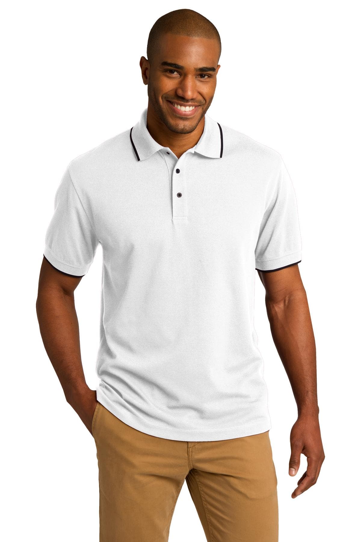 DISCONTINUED Port Authority Rapid Dry Tipped Polo. K454