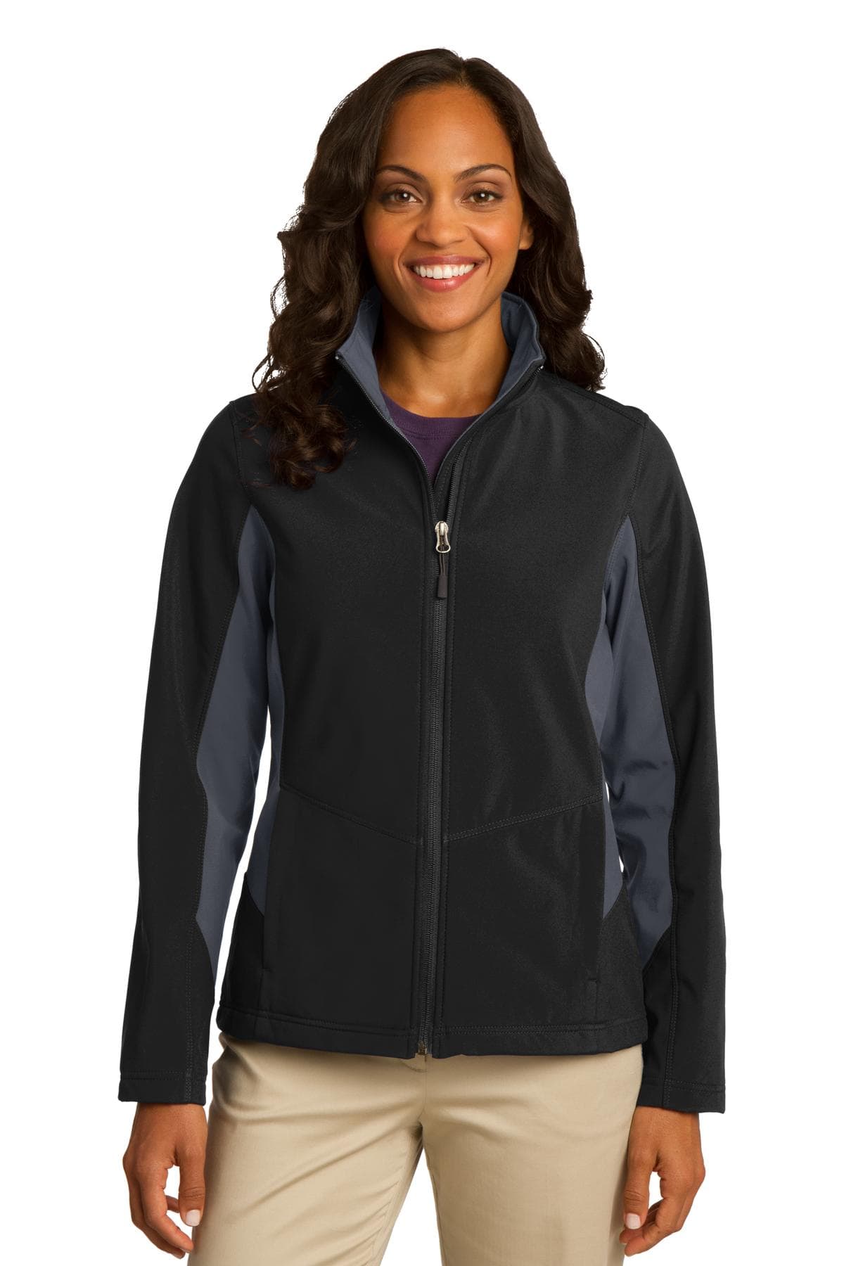 DISCONTINUED Port Authority Women's Core Colorblock Soft Shell Jacket. L318