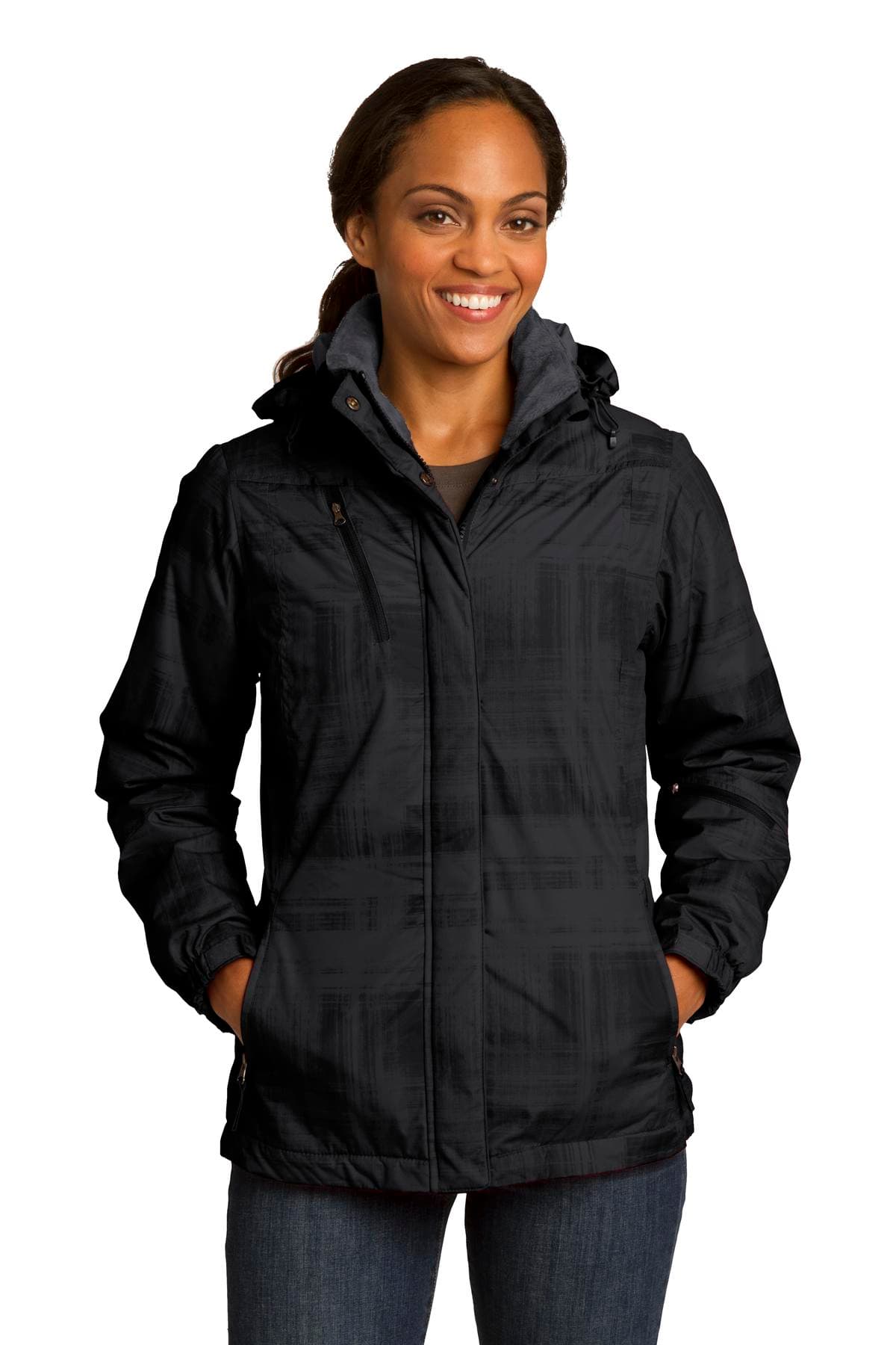 DISCONTINUED Port Authority Ladies Brushstroke Print Insulated Jacket. L320