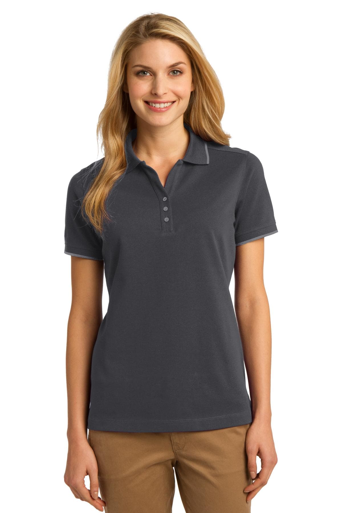 DISCONTINUED Port Authority Ladies Rapid Dry Tipped Polo. L454
