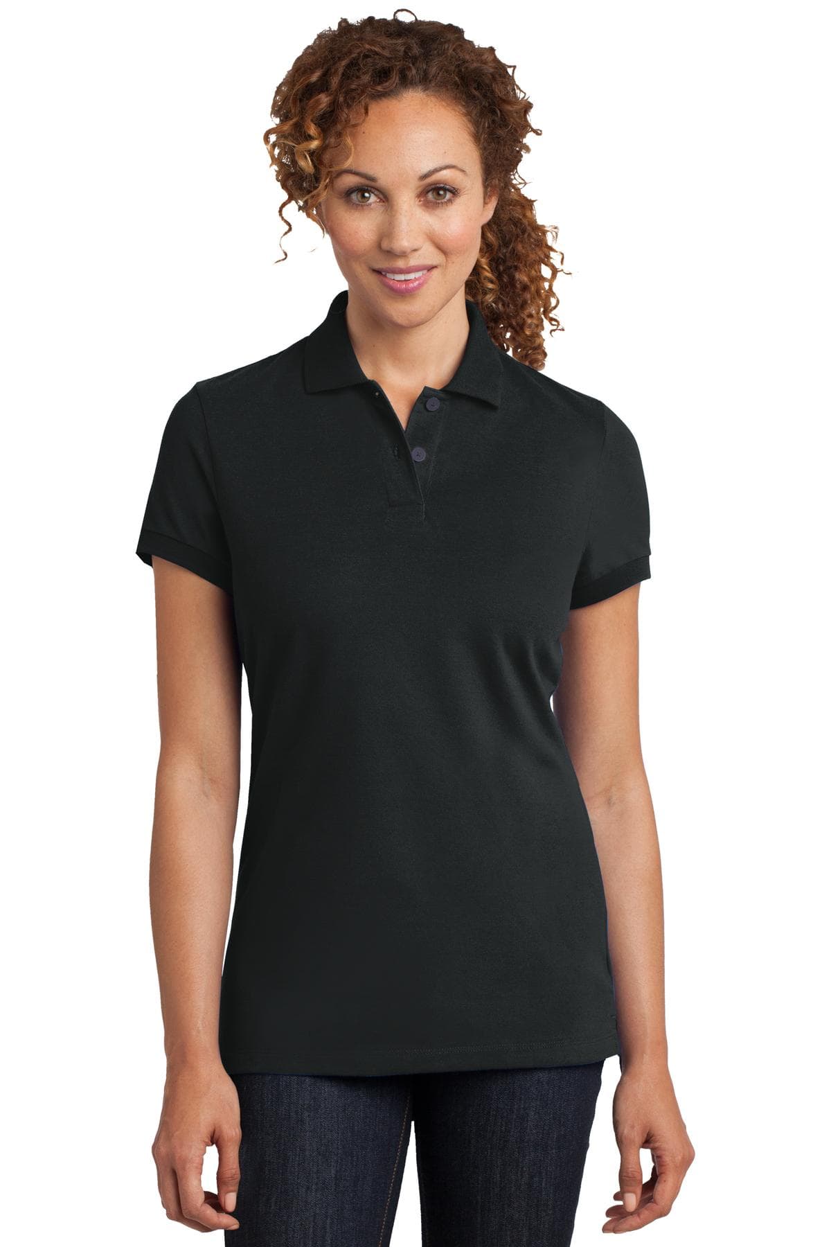 DISCONTINUED District Made Ladies Stretch Pique Polo. DM425