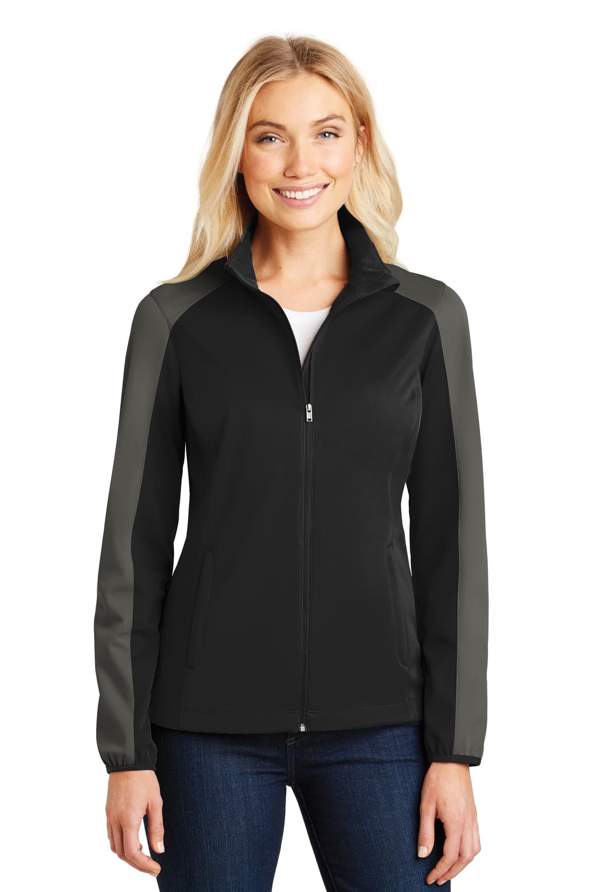DISCONTINUED Port Authority Women's Active Colorblock Soft Shell Jacket. L718