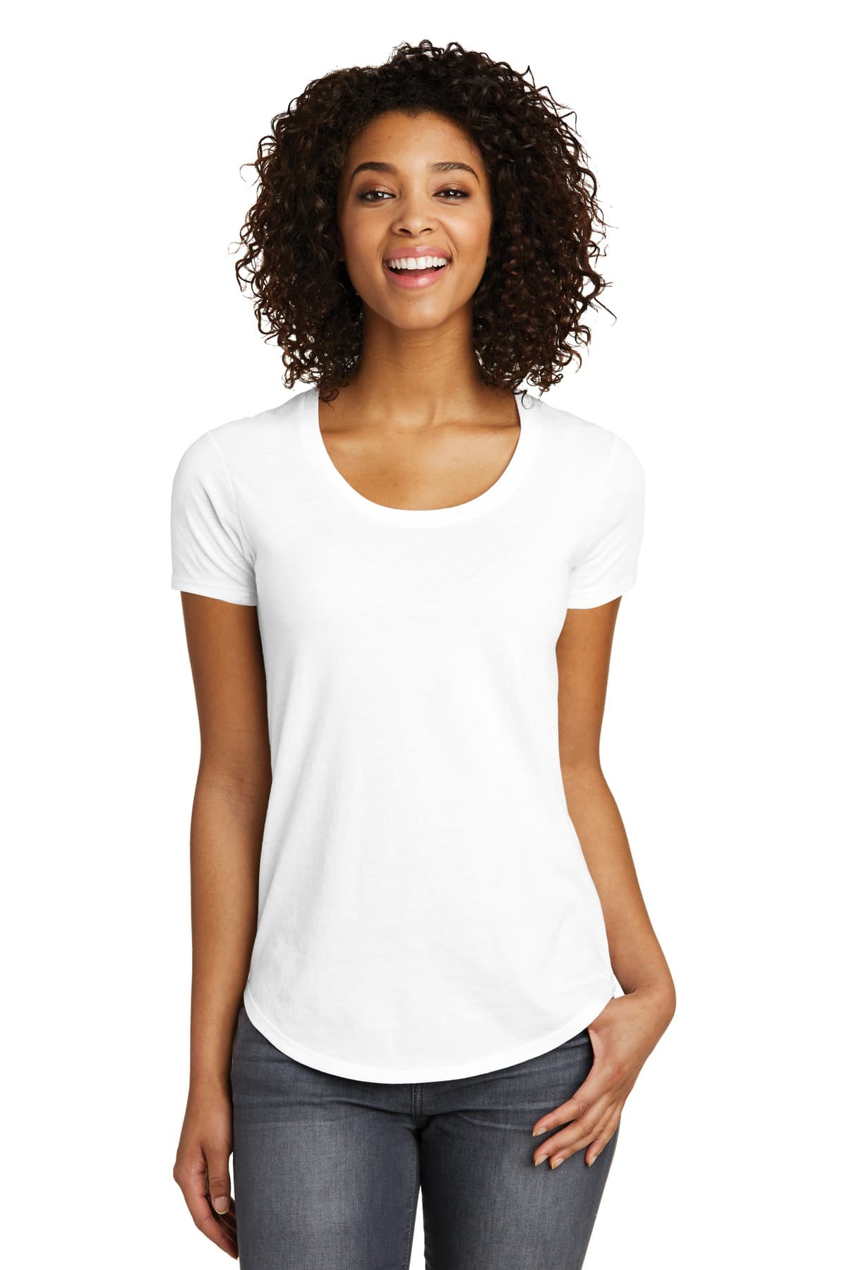 DISCONTINUED District Women's Fitted Very Important Tee Scoop Neck. DT6401