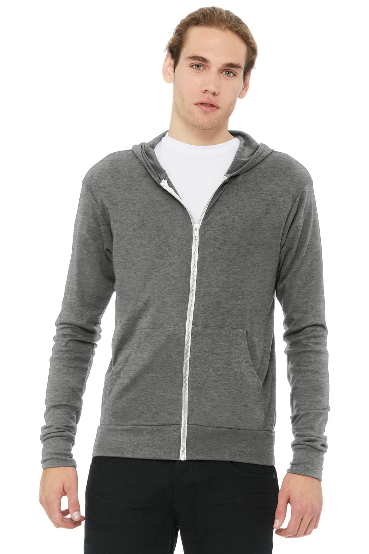 DISCONTINUED BELLA+CANVAS  Unisex Triblend Full-Zip Lightweight Hoodie. BC3939
