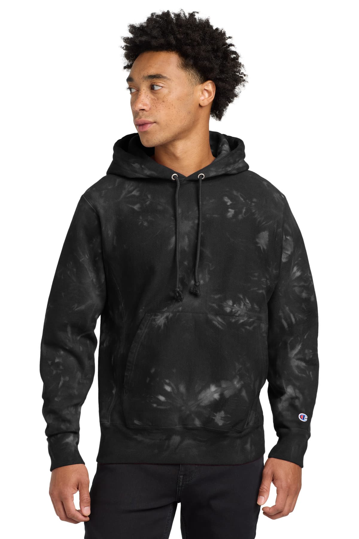 DISCONTINUED Champion  Reverse Weave  Scrunch-Dye Tie-Dye Hooded Sweatshirt. TDS101