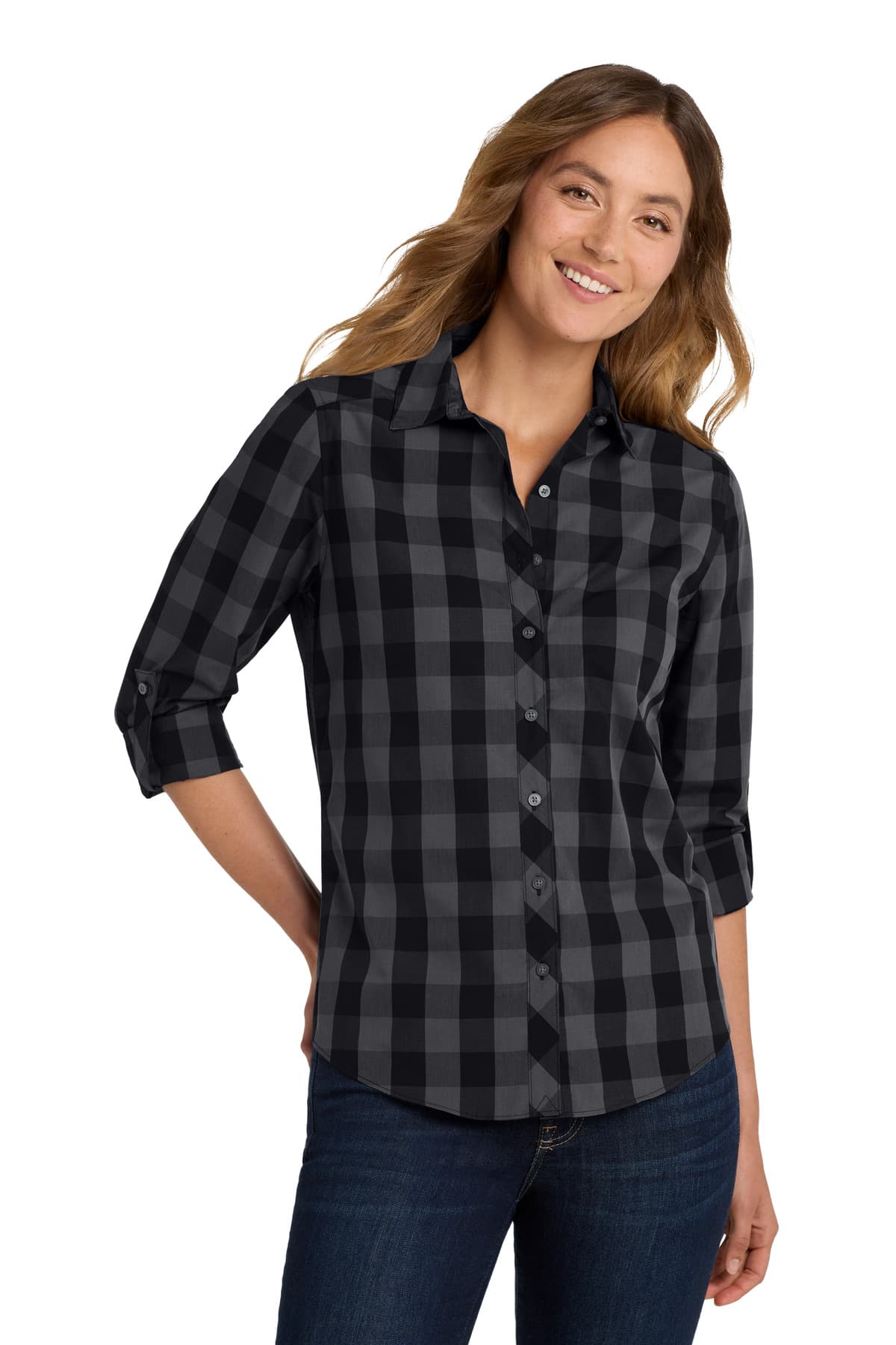 DISCONTINUED Port Authority Women's Everyday Plaid Shirt. LW670