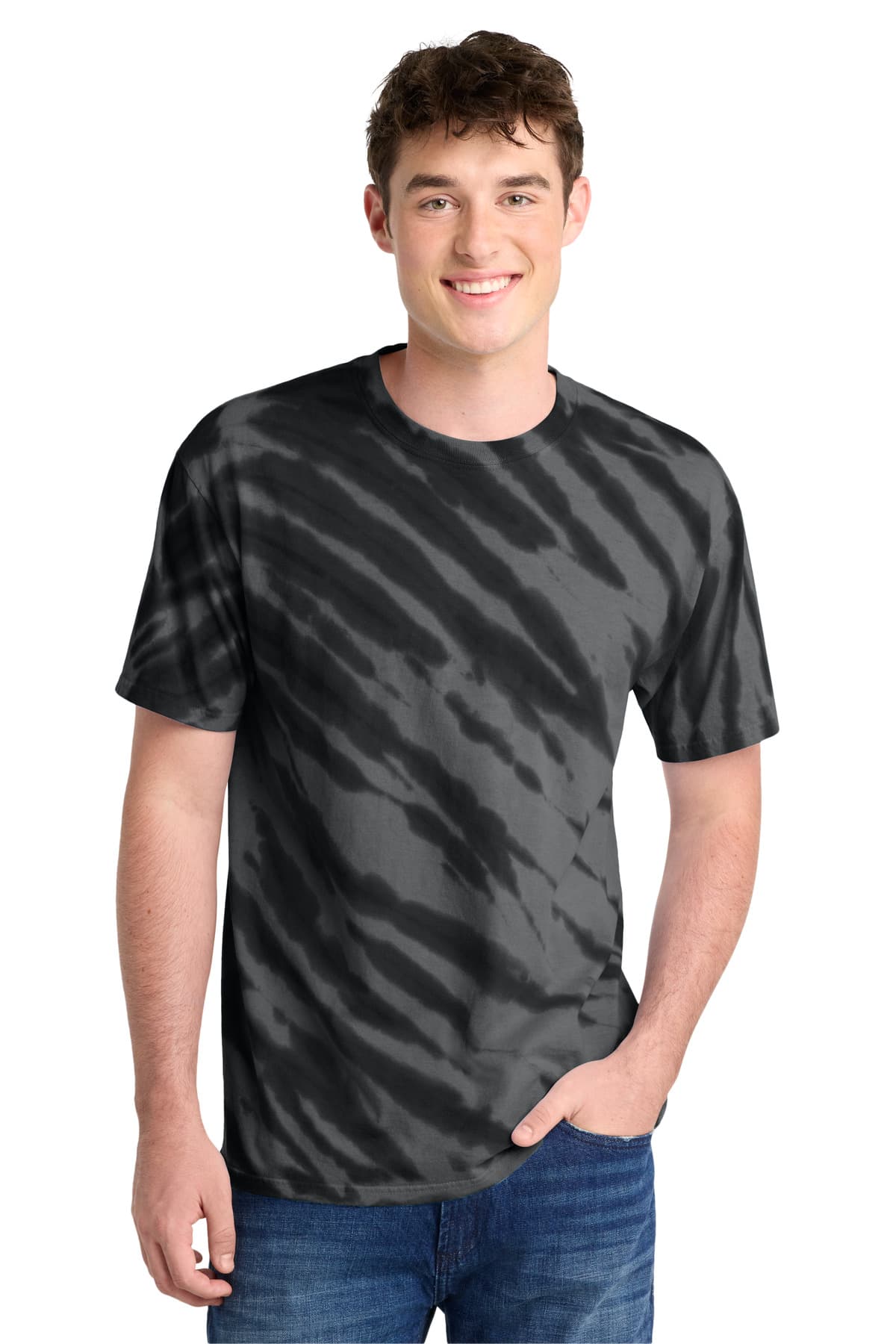 DISCONTINUED Port & Co Tiger Stripe Tie-Dye Tee. PC148