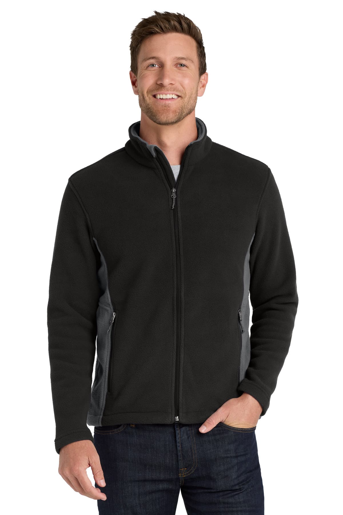 DISCONTINUED Port Authority Colorblock Value Fleece Jacket. F216