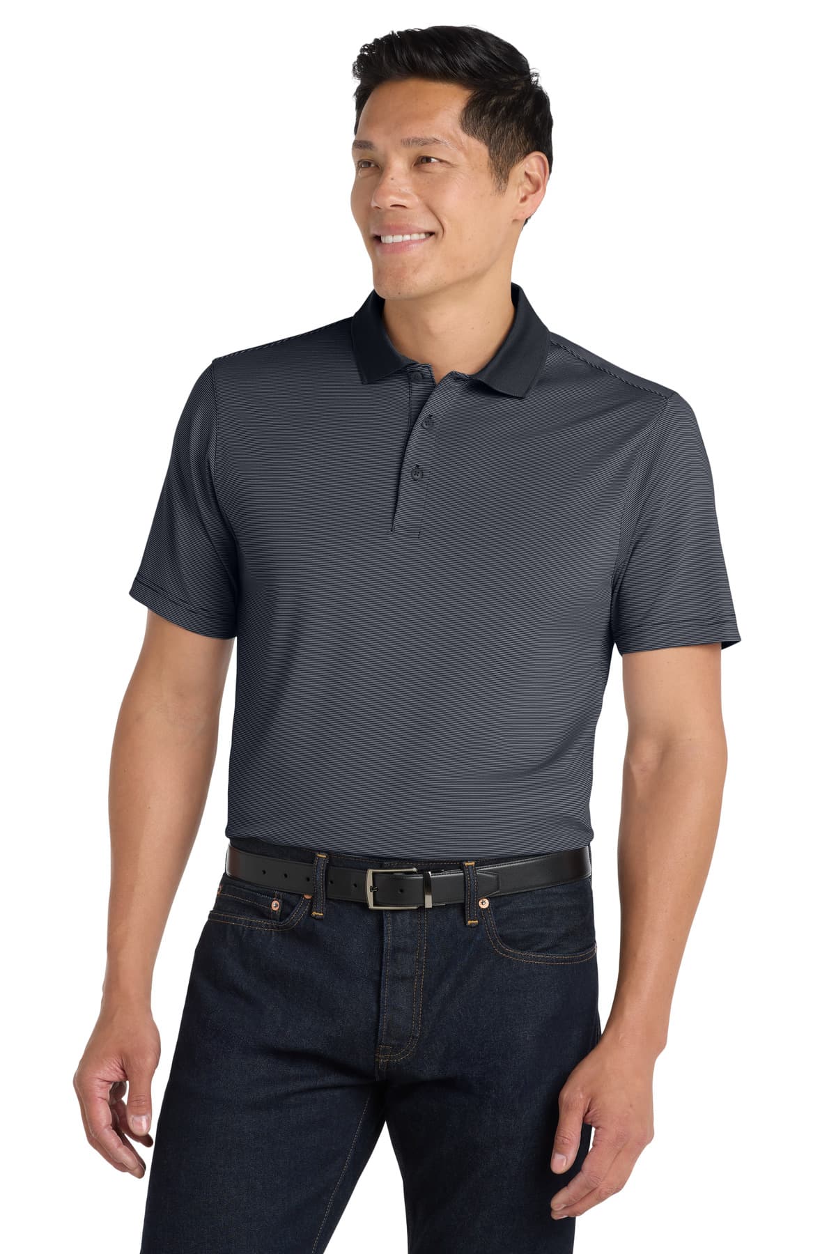 DISCONTINUED Port Authority Fine Stripe Performance Polo. K558