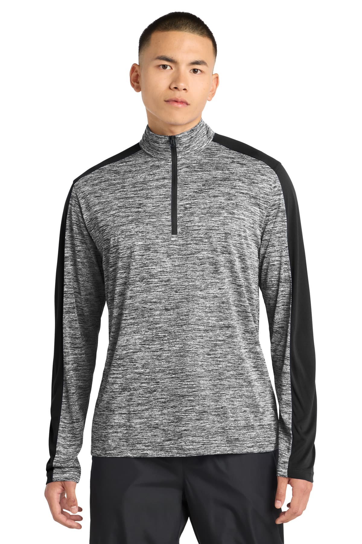 Sport-Tek PosiCharge Electric Heather Colorblock 1/4-Zip Pullover. ST397