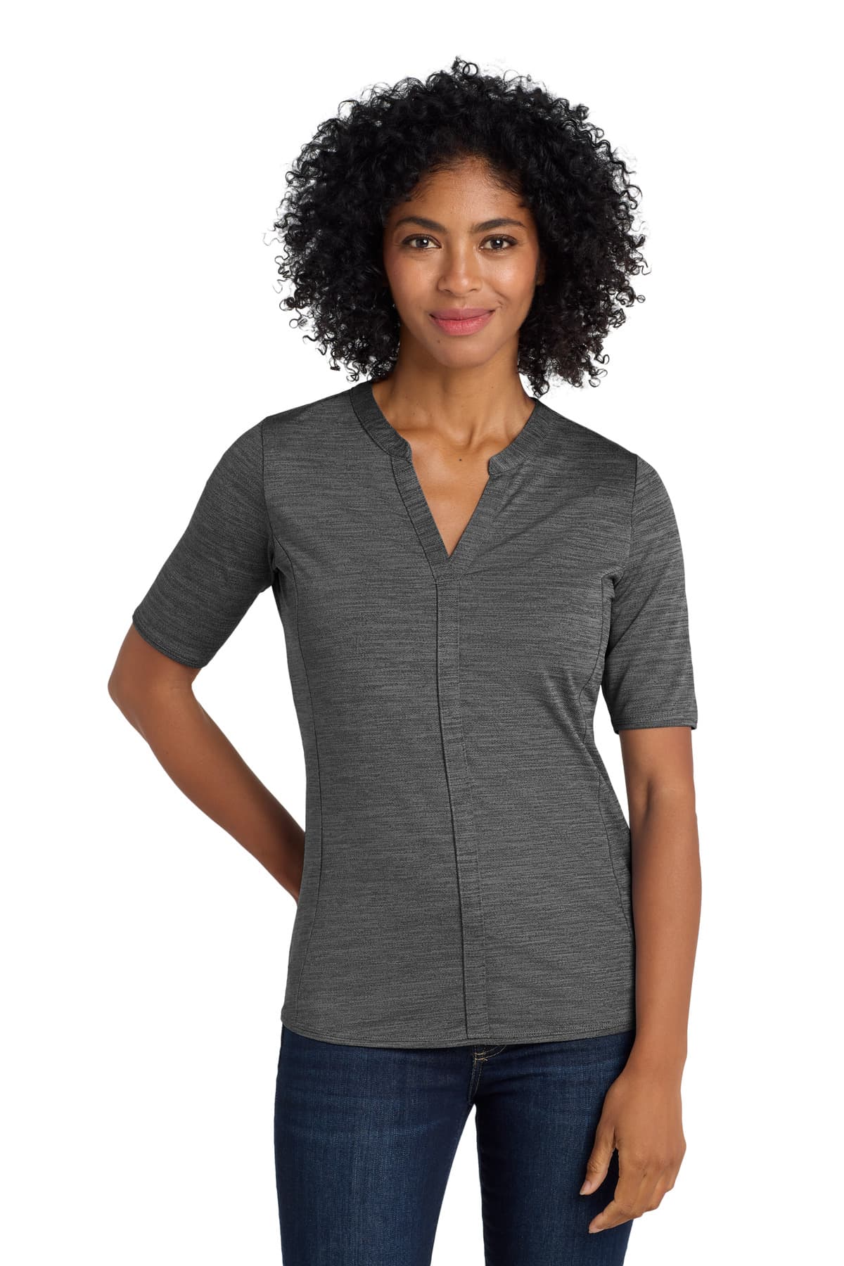 DISCONTINUED Port Authority  Women's Stretch Heather Open Neck Top  LK583