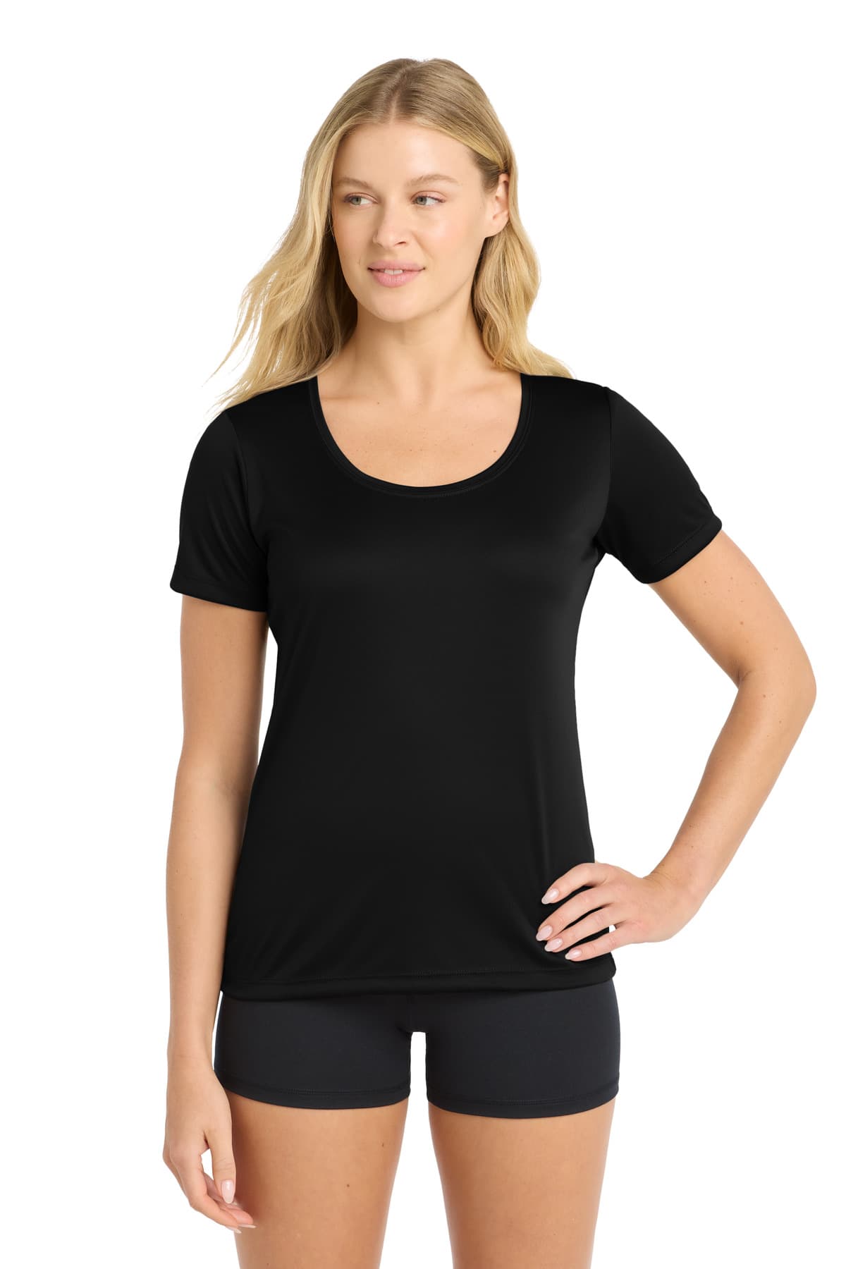 DISCONTINUED Sport-Tek  Women's Posi-UV Pro Scoop Neck Tee. LST420