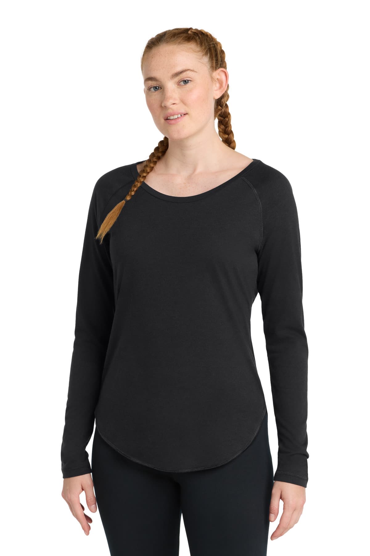 DISCONTINUED Sport-Tek  Women's PosiCharge  Long Sleeve Tri-Blend Wicking Scoop Neck Raglan Tee LST400LS
