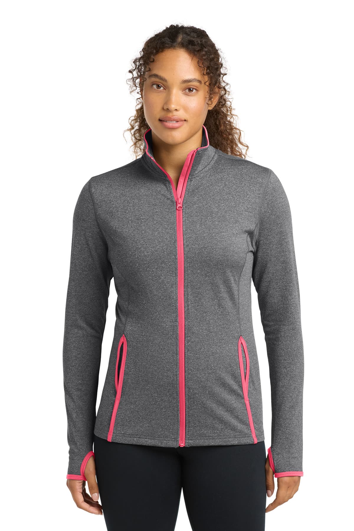 Sport-Tek Women's Sport-Wick Stretch Contrast Full-Zip Jacket.  LST853