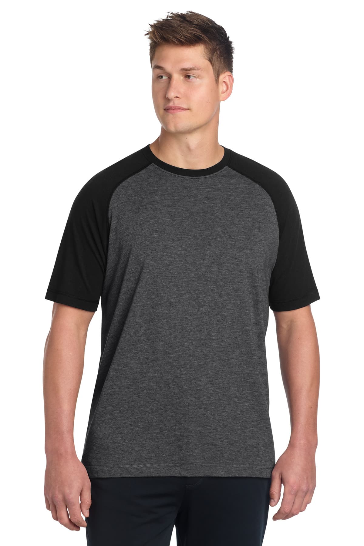 Sport-Tek  PosiCharge  Tri-Blend Wicking Raglan Tee. ST400