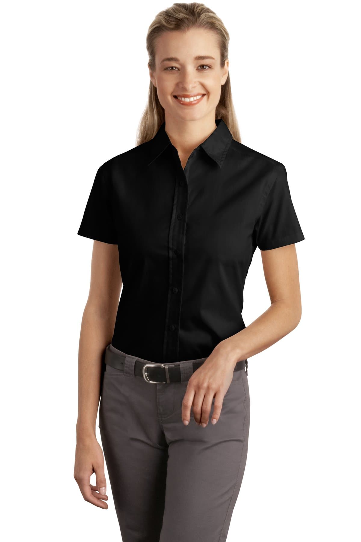 DISCONTINUED Port Authority Ladies Short Sleeve Easy Care  Soil Resistant Shirt.  L507