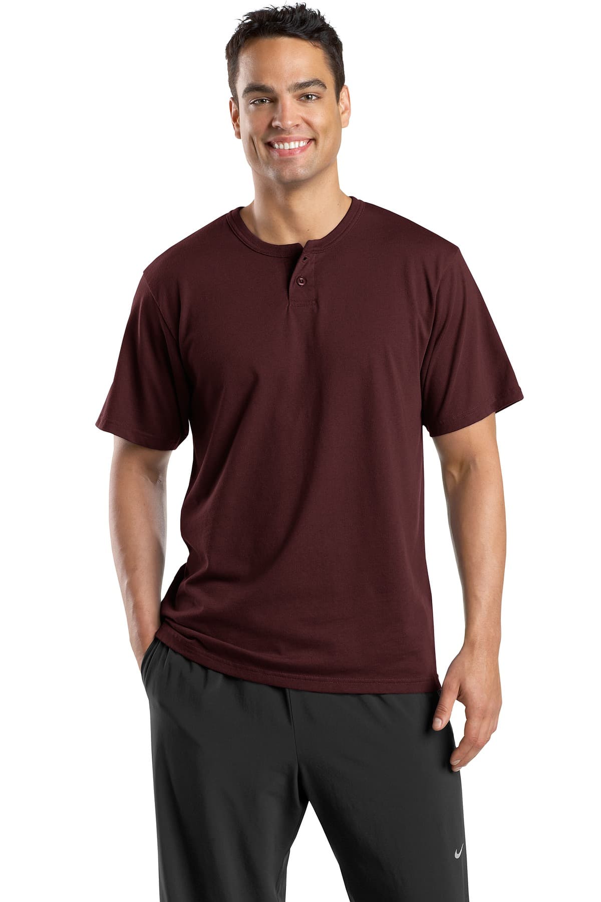 DISCONTINUED Sport-Tek Short Sleeve Henley.  T210